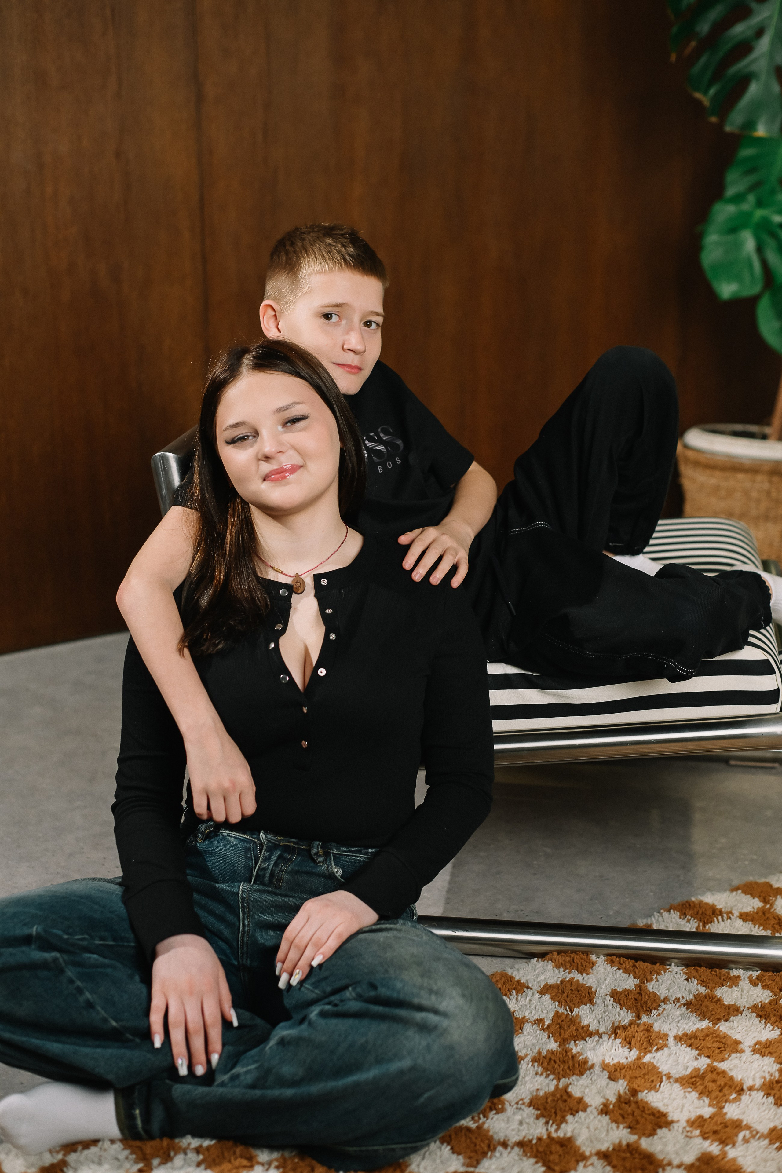 Александра с детьми