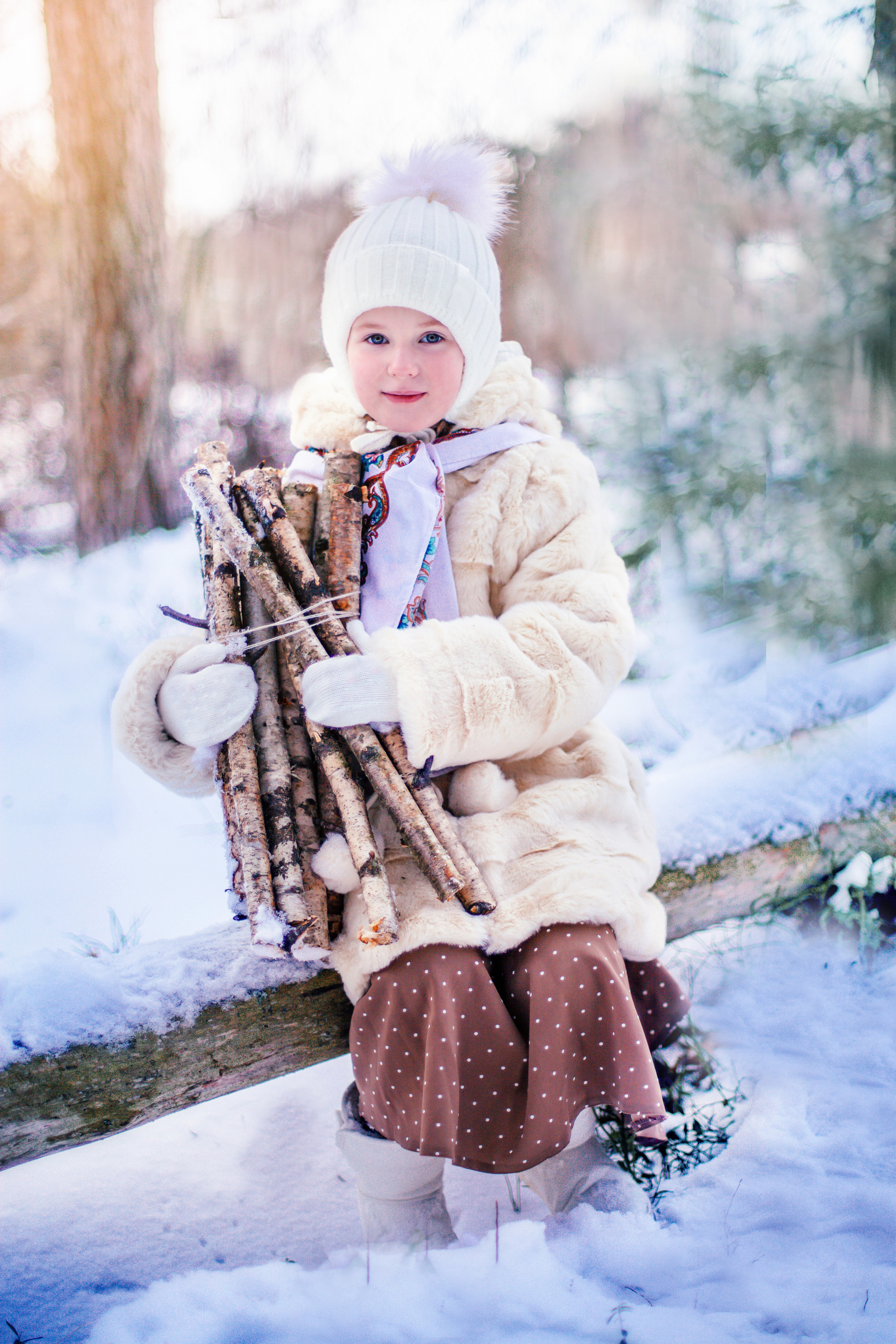 Фотосессия с подснежниками по мотивам сказки «12 месяцев». Детский и семейный фотограф Афанасьева Ольга. Санкт-Петербург