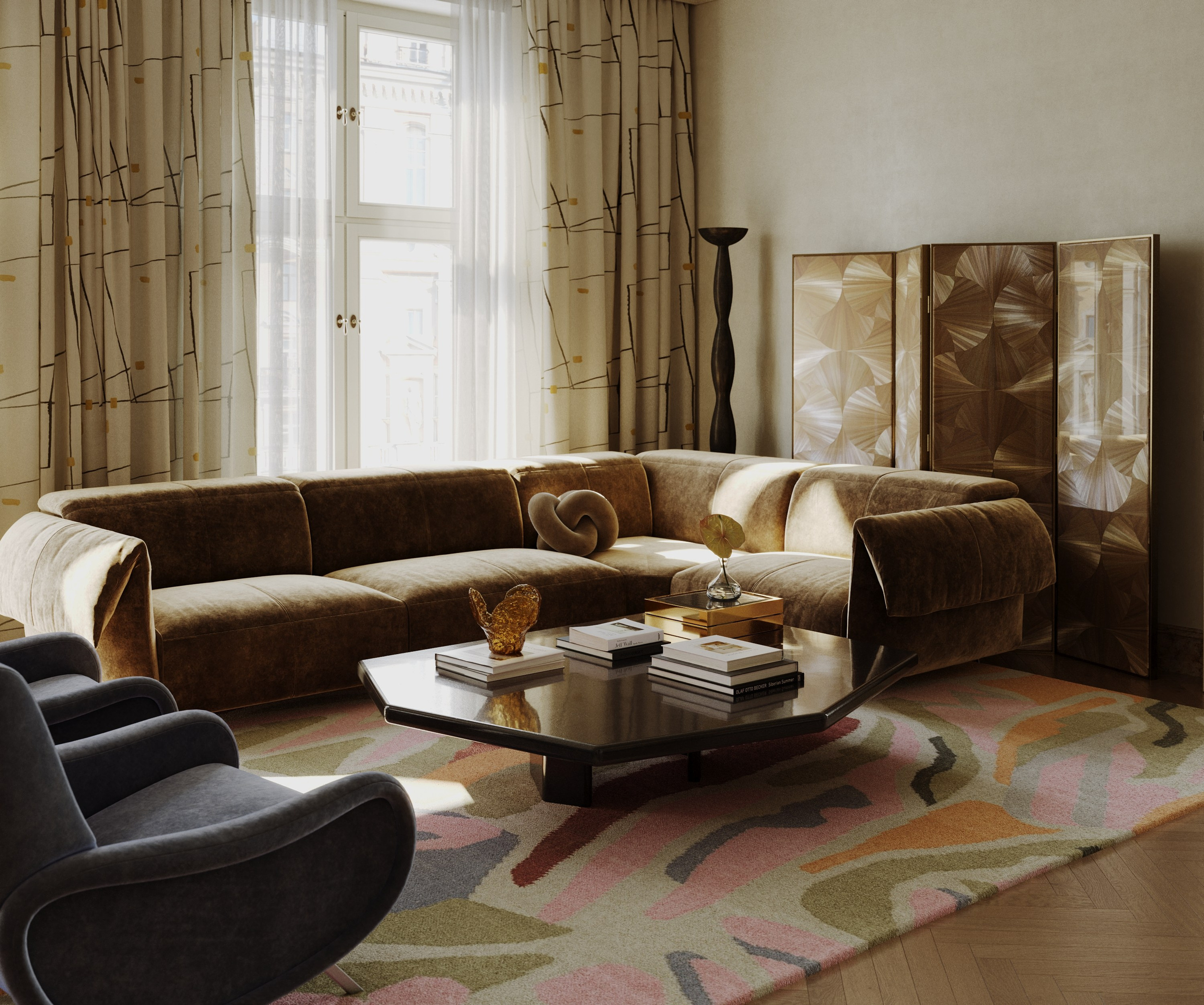 Квартира для семейной пары из Санкт-Петербурга. 3D визуализация дизайна интерьера. 3D interior design visualizer