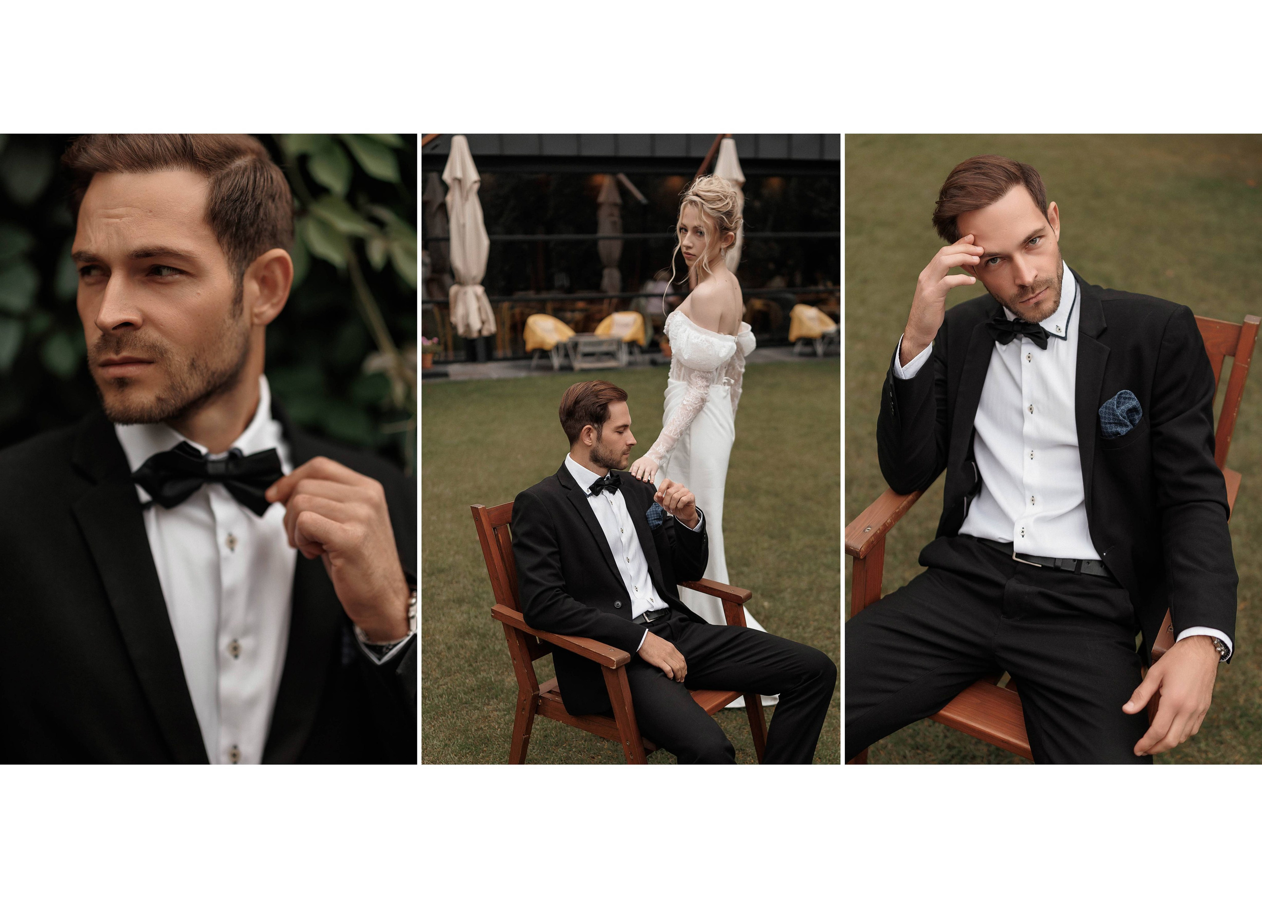 Несколько фотографий жениха в костюме