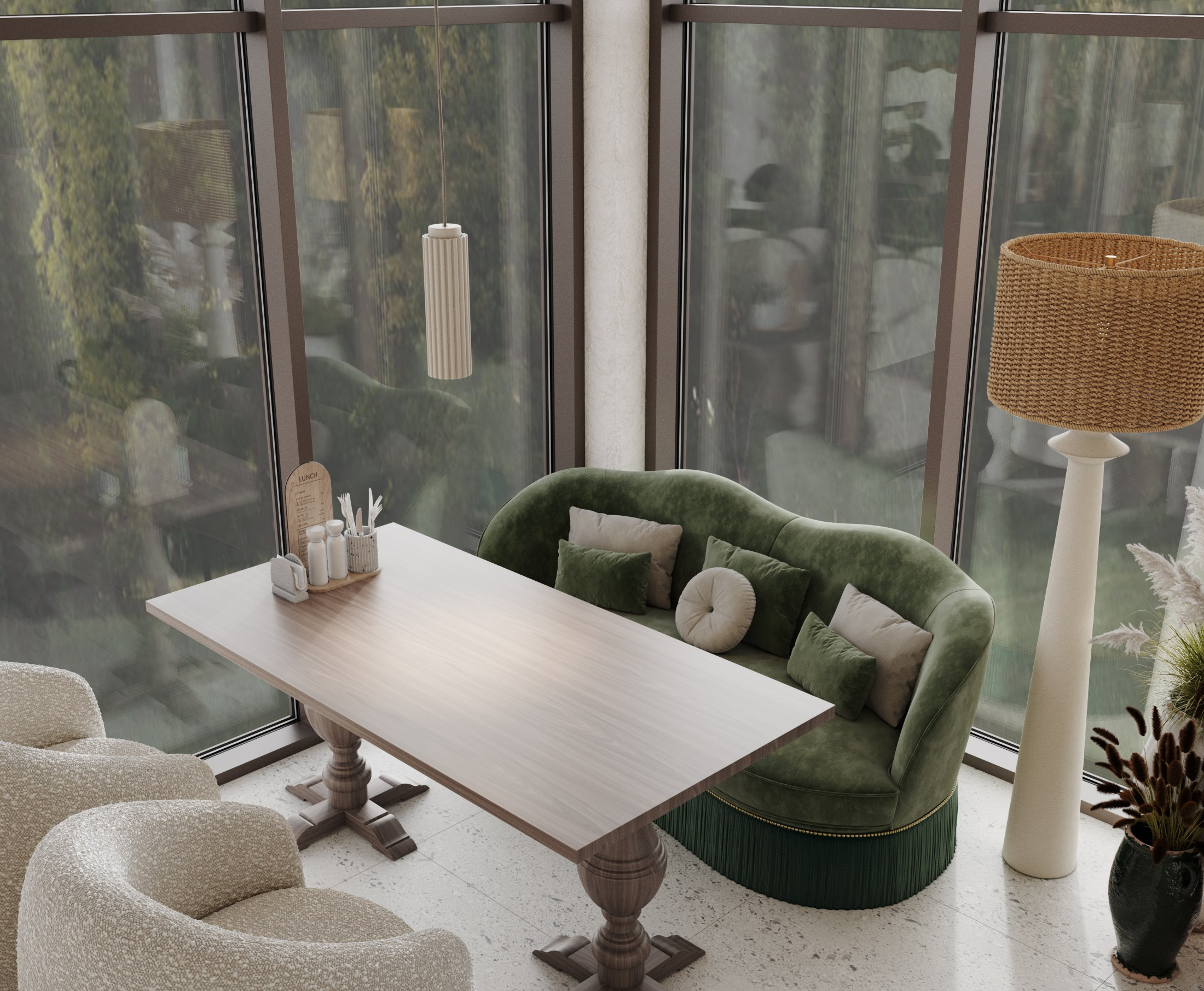 Проект Кафе #1. Интерьерная 3D Визуализация