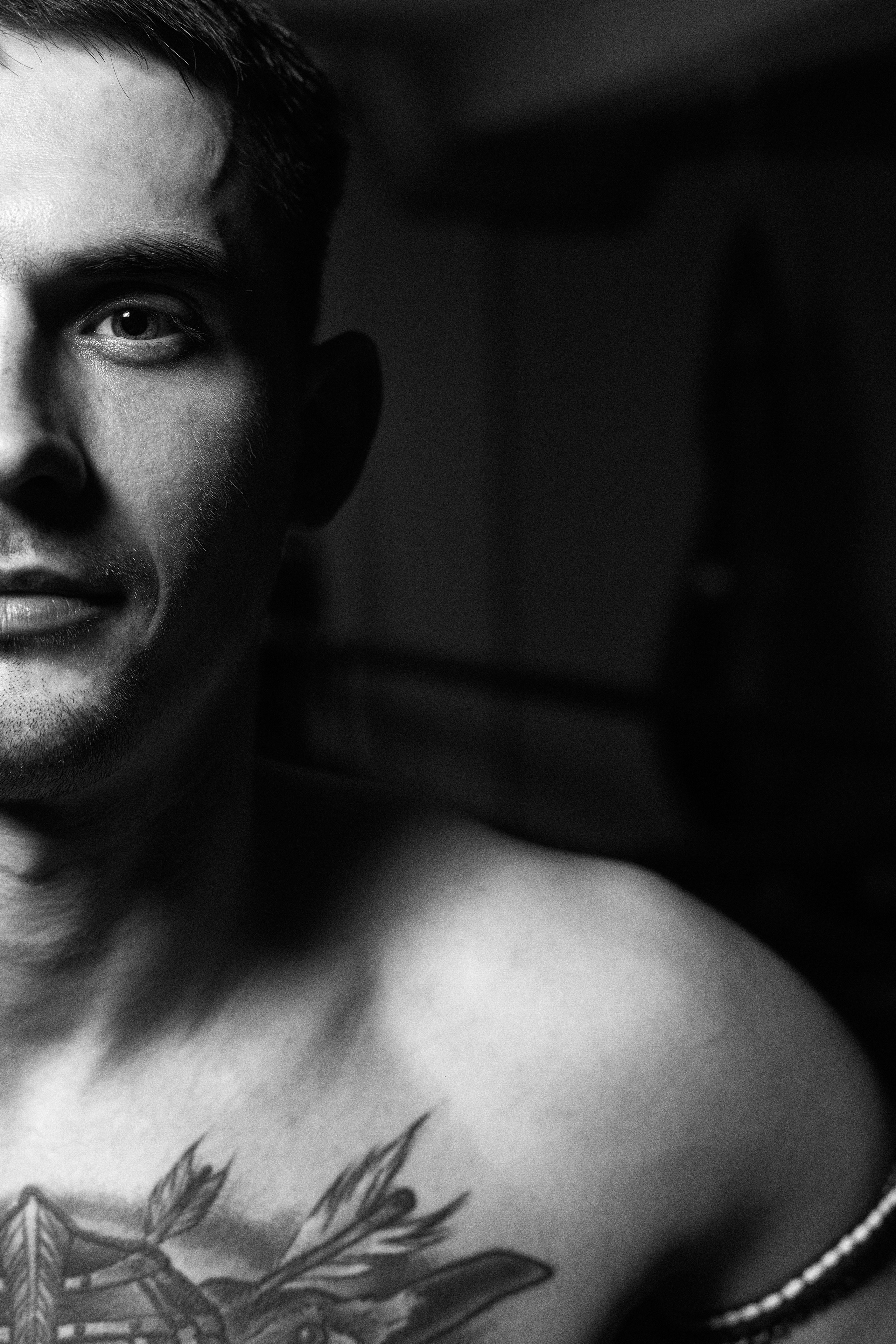 Male portrait of a man practicing Thai boxing