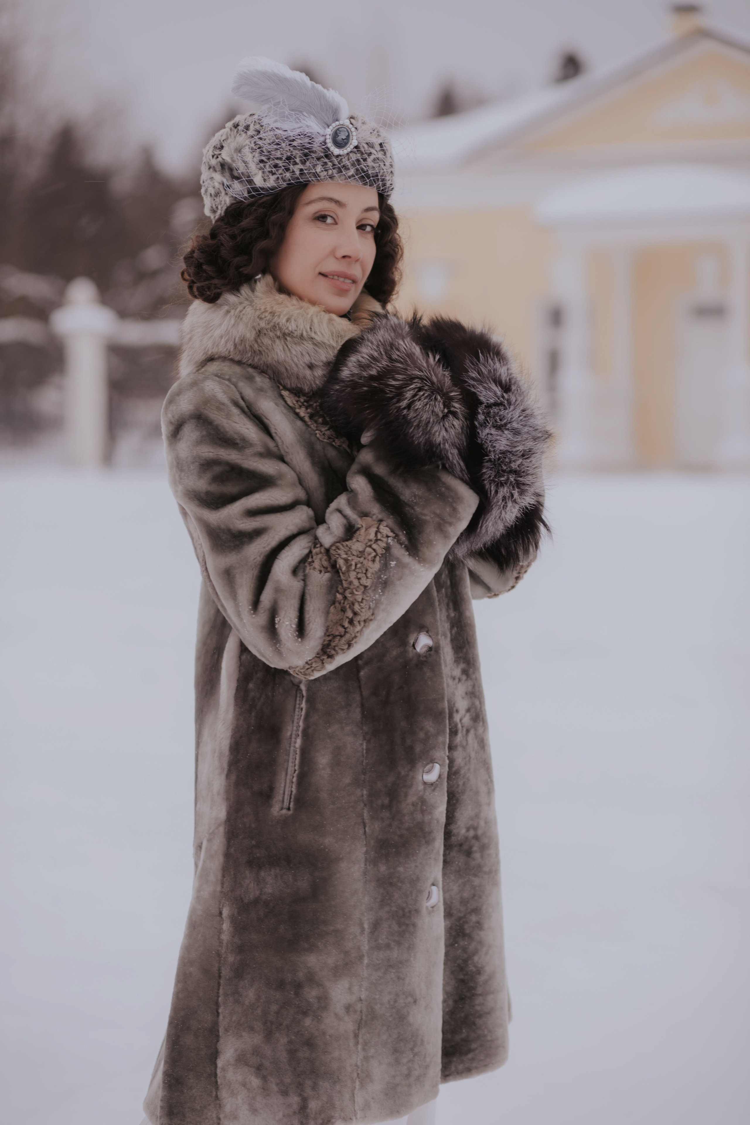 Зима в стиле модерн. Художественная винтажная фотография