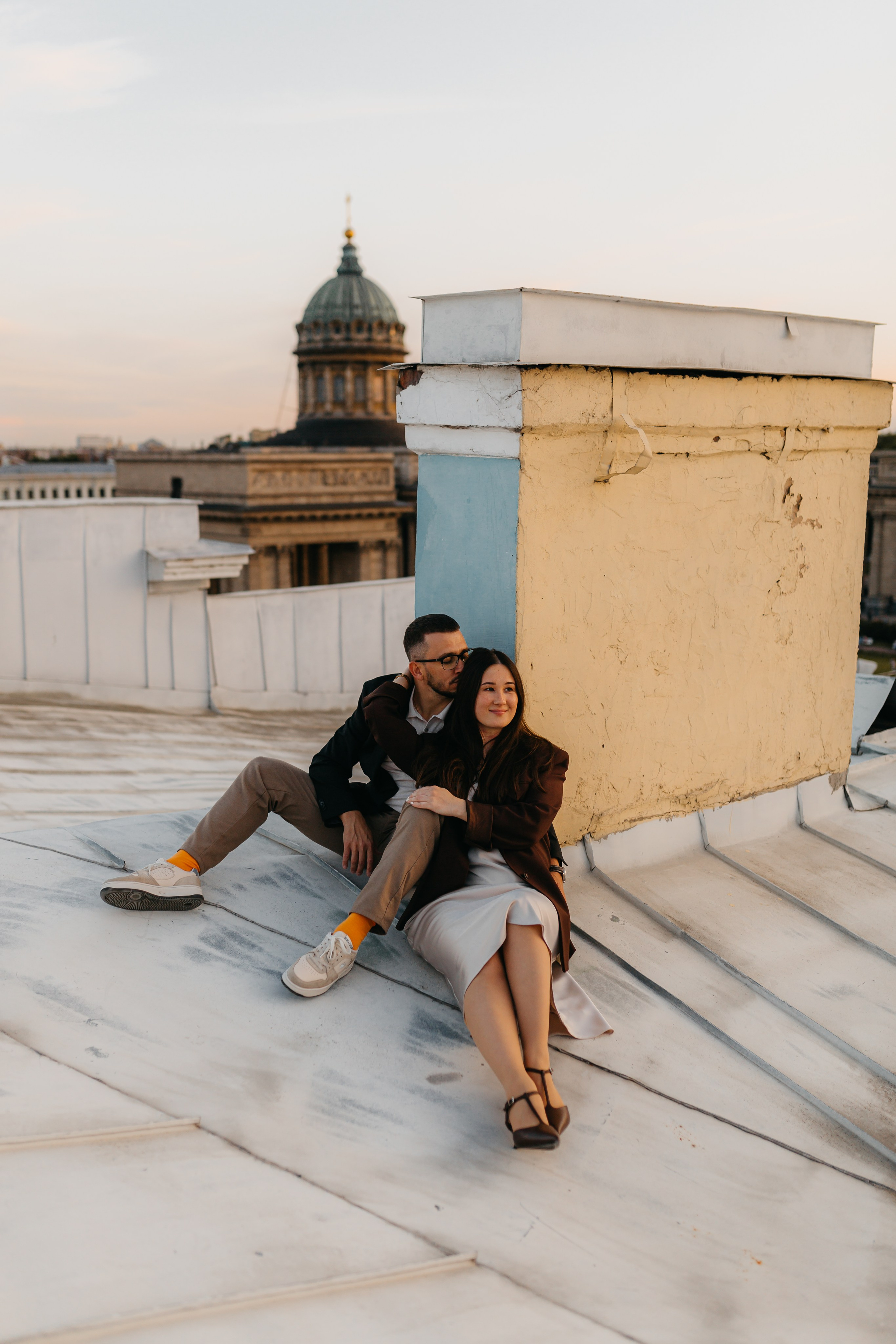 LoveStory на крышах Питера. Фотограф Санкт-Петербург Князева Елизавета