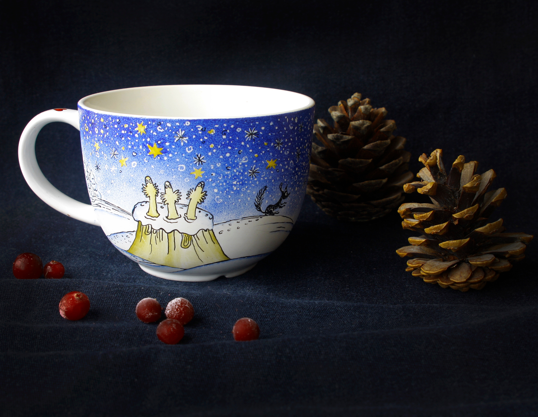 Кружка большая Муми-тролли волшебная зима