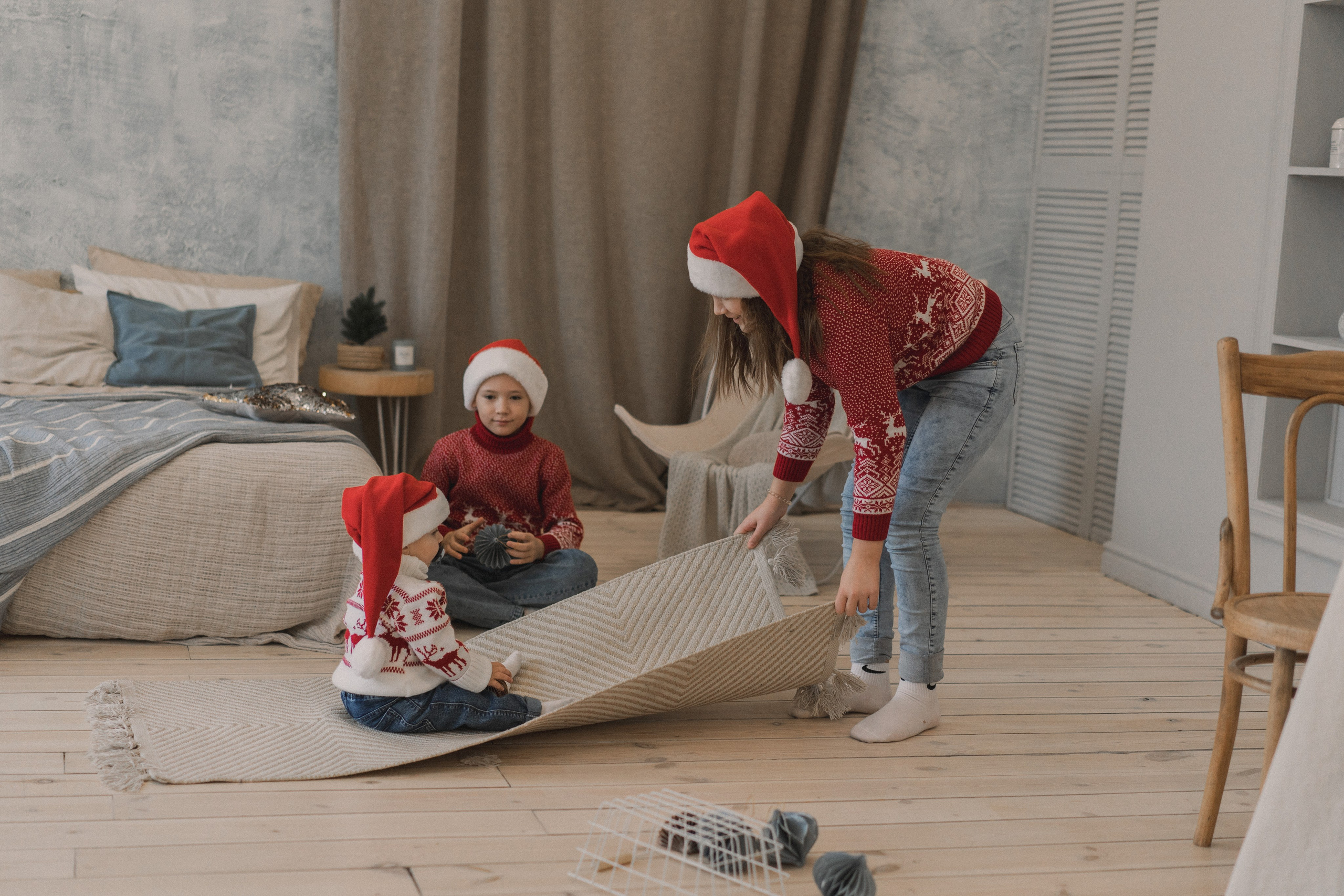 Новогодняя фотосессия мамы и трех детей в студии ВиллаНина. Семейный фотограф Екатеринбург Татьяна Девятых