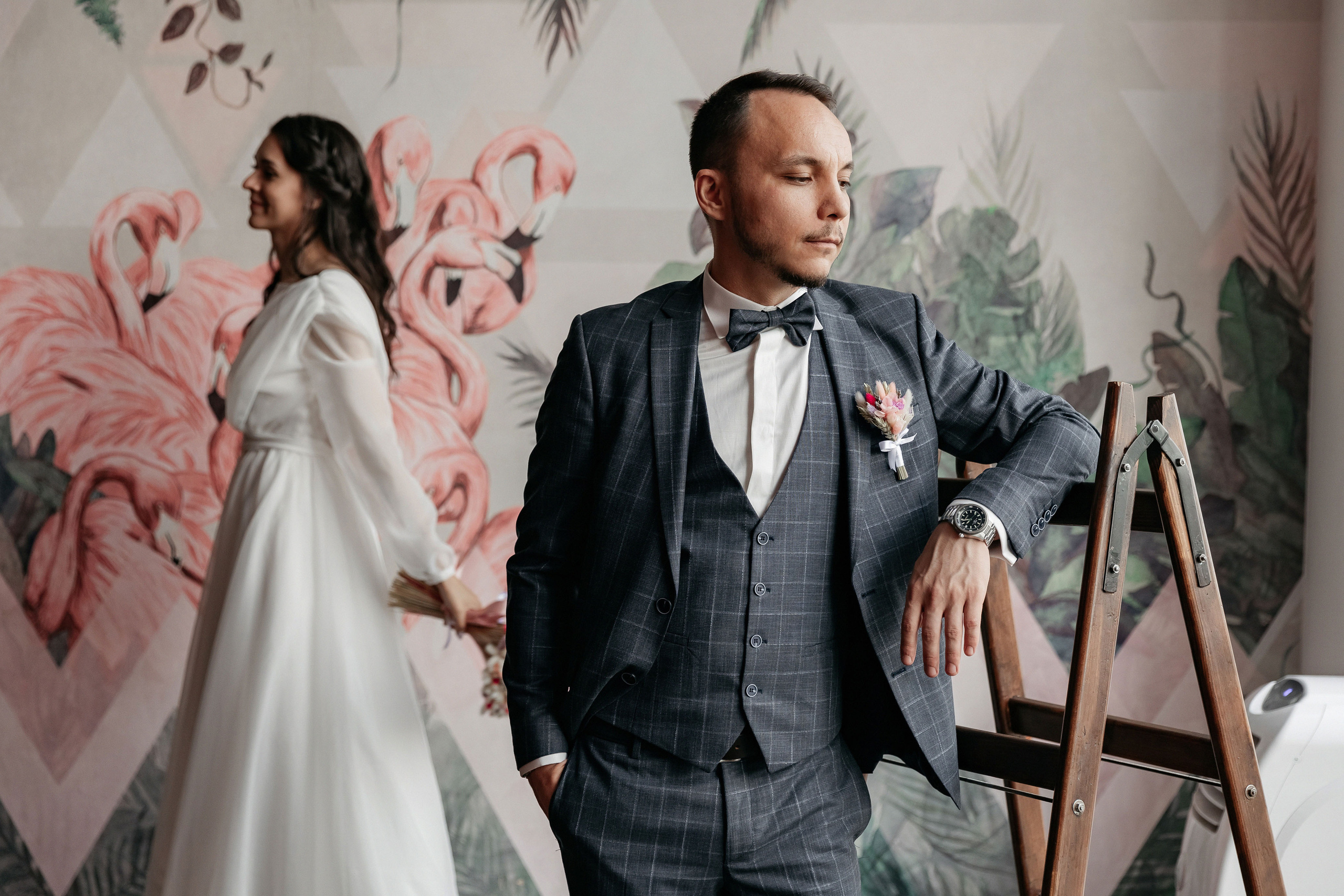 АРХИВ Алина и Олег. Таганский загс, фотостудия БОТАНИКА. Свадебный фотограф Москва