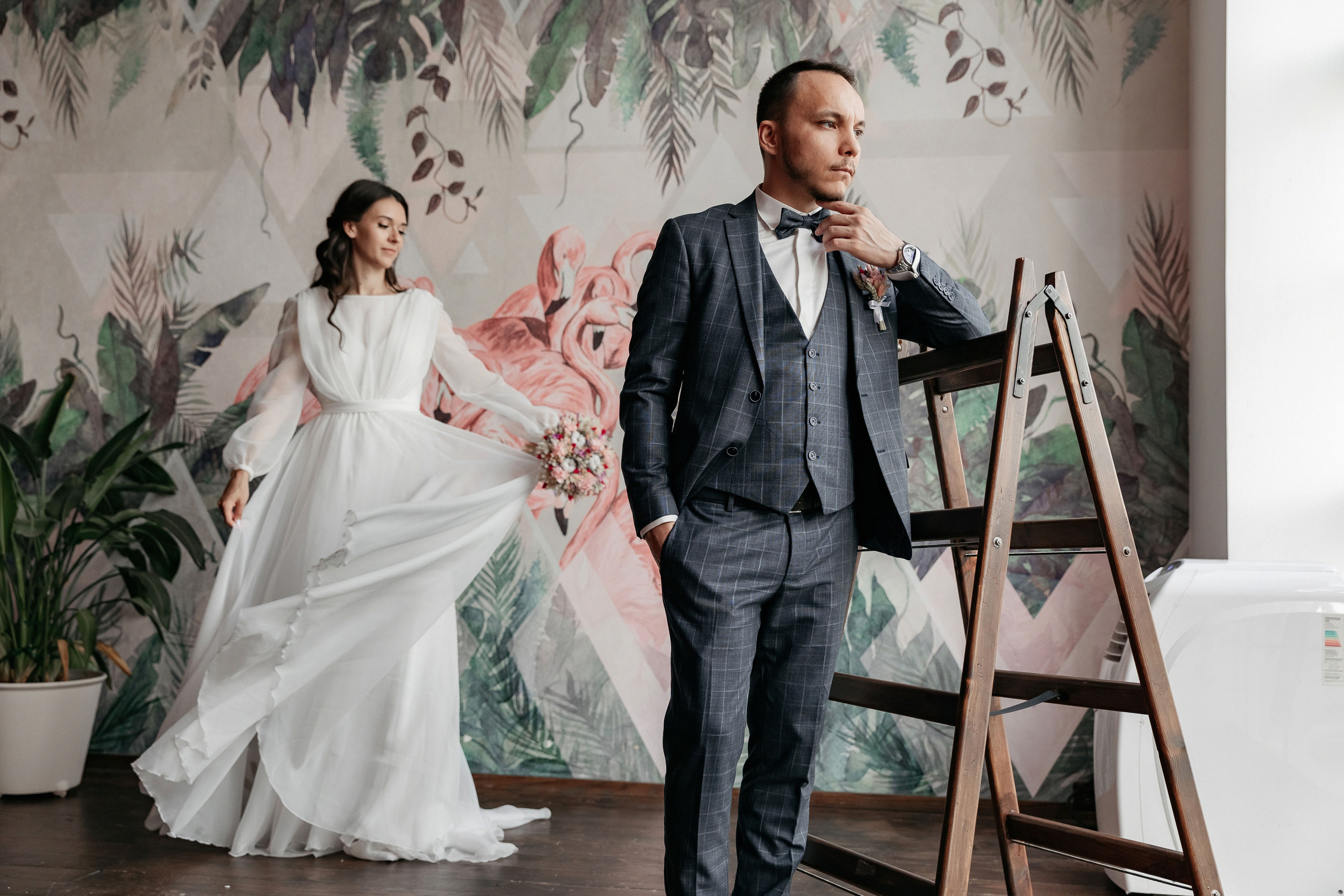 АРХИВ Алина и Олег. Таганский загс, фотостудия БОТАНИКА. Свадебный фотограф Москва