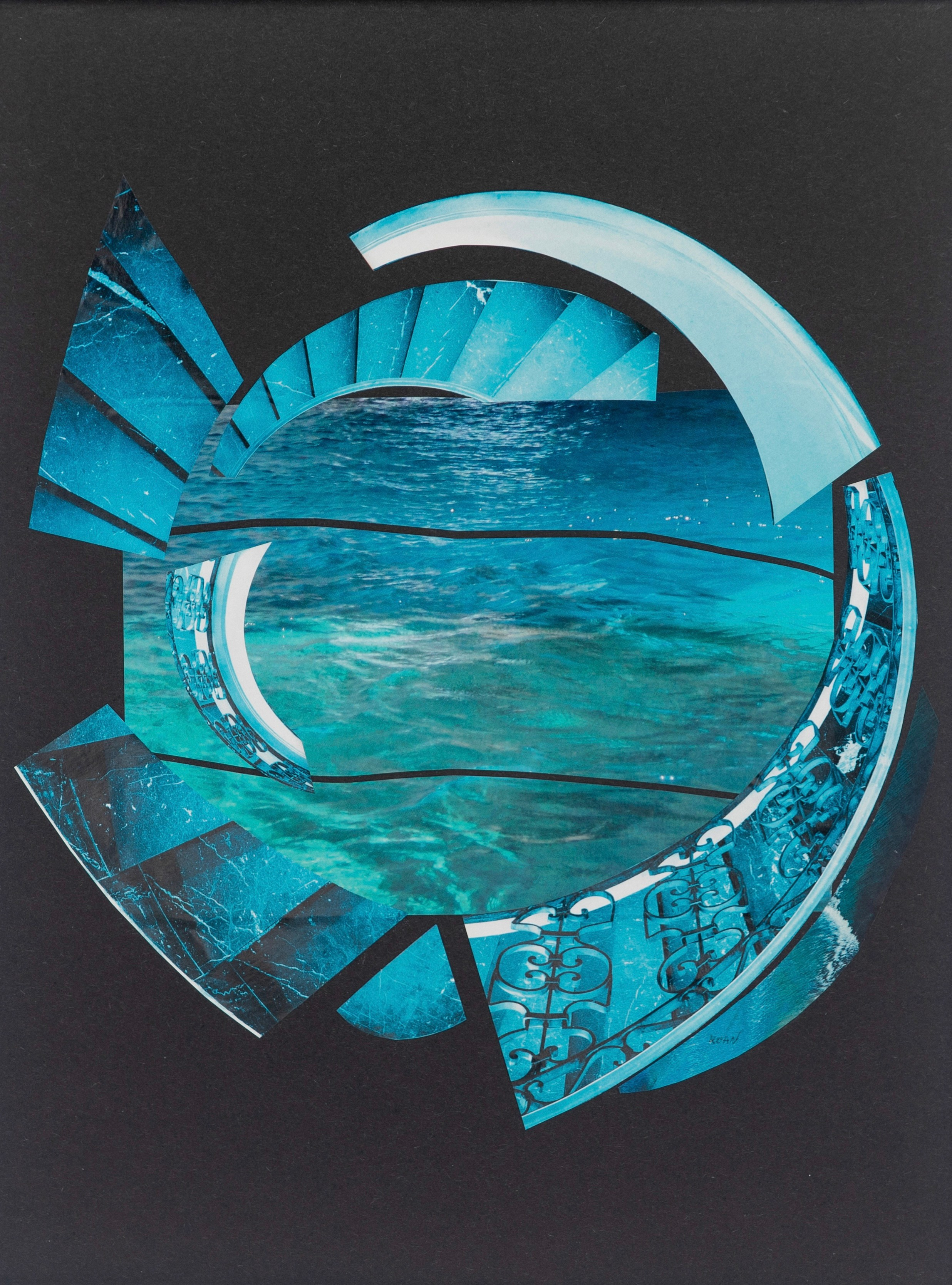 «Голубой океан» Визуализация знаменитой теории голубого океана возможностей как оппозиции красному океану конкуренции. Спираль вечности. Начало жизни. Ракушка наутилус. Гармония и умиротворение. 30х42 см