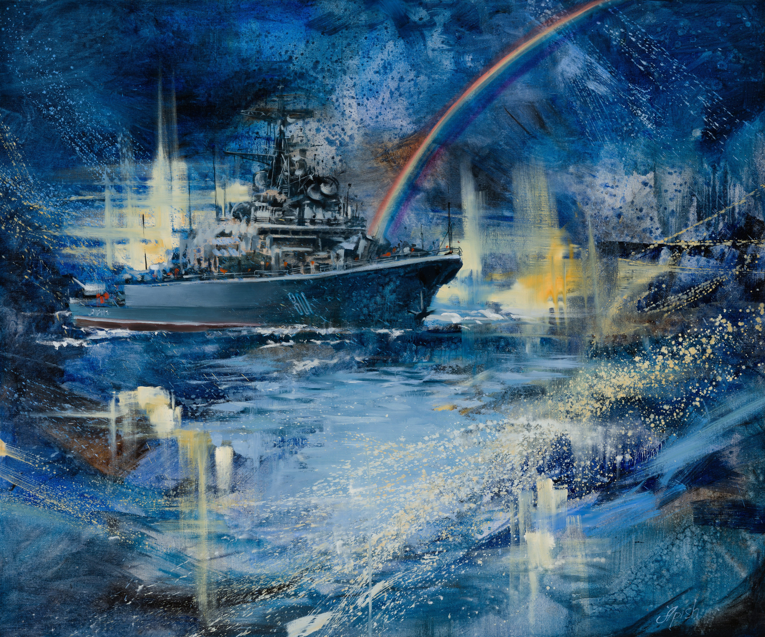 «Кораблю безопасней в порту, но он не для этого строился» - художник Алексей Апиш (холст, масло, 100x120 см, 2024)