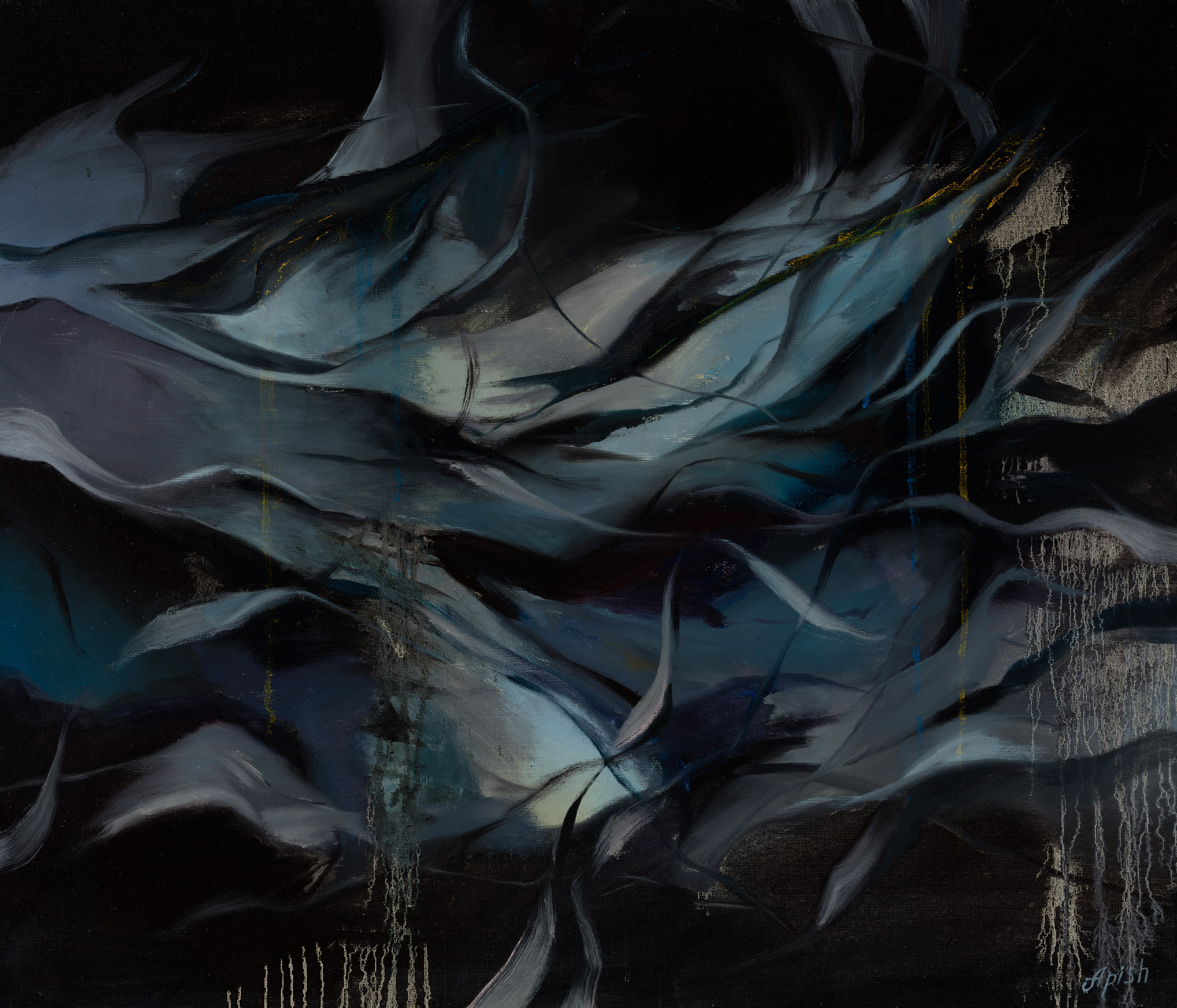 «Просочившись» - художник Алексей Апиш (холст, масло, 60x70 см, 2024)