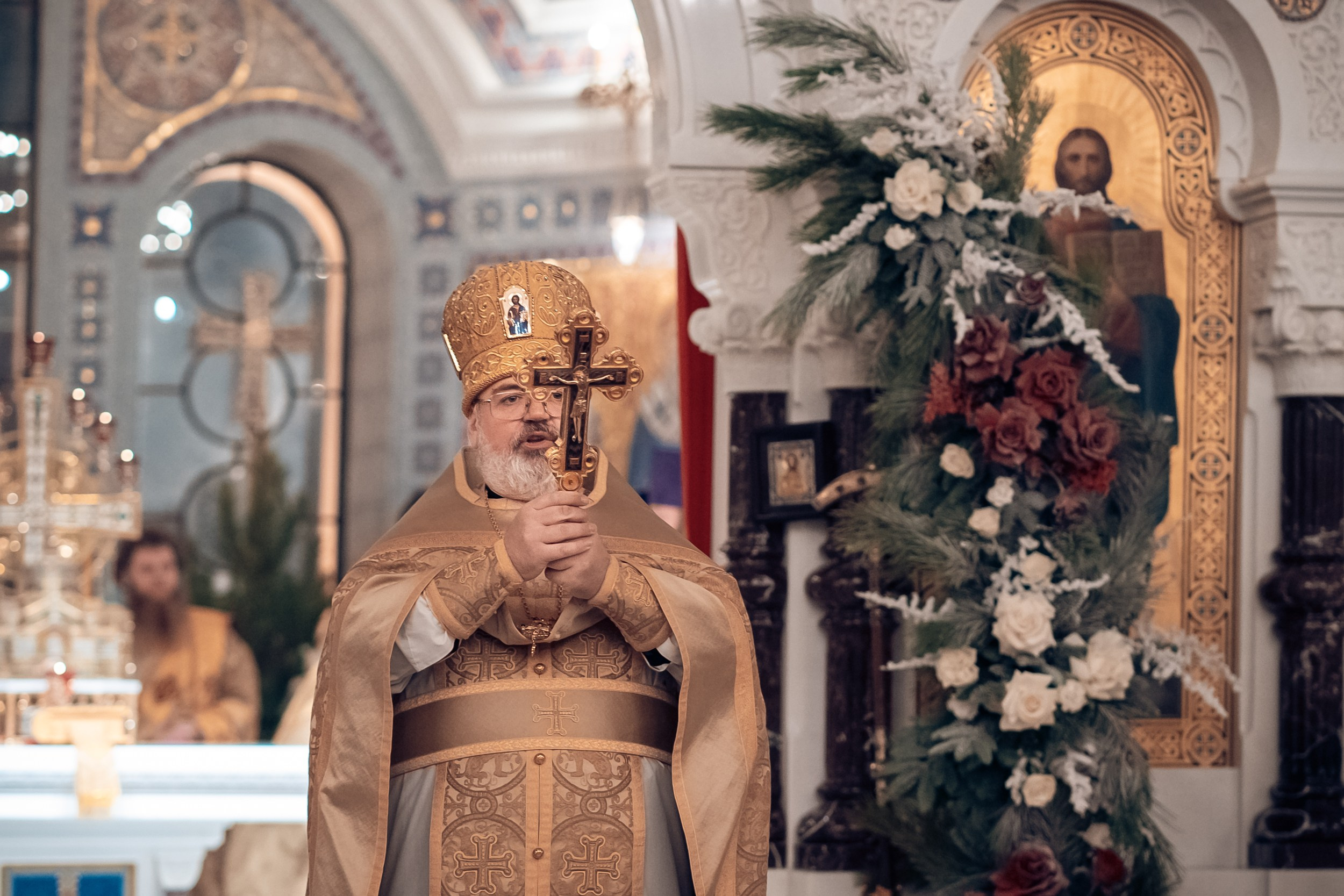 Божественная Литургия в новогоднюю ночь 2025 г, Херсонес Севастополь. Церковный фотограф Севастополь
