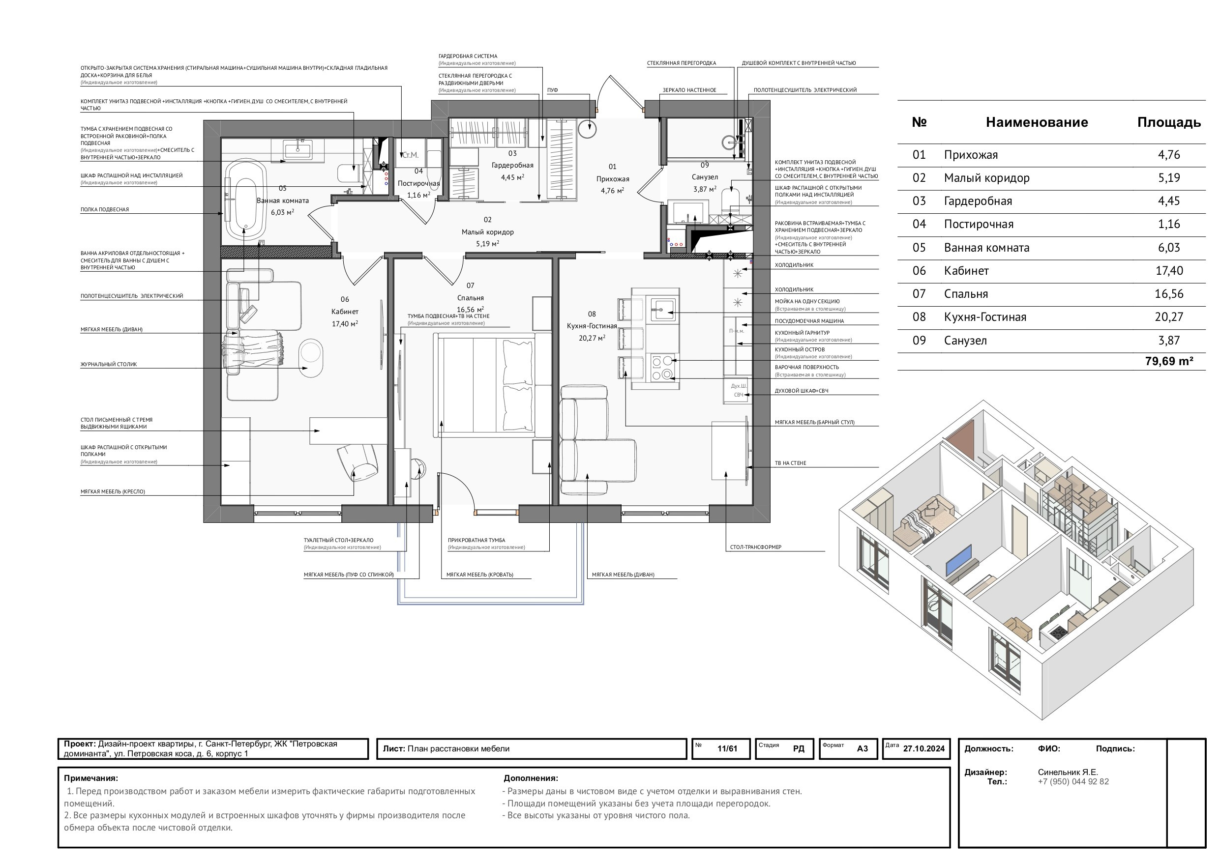 Пример проекта. Дизайнер интерьера из Санкт-Петербурга