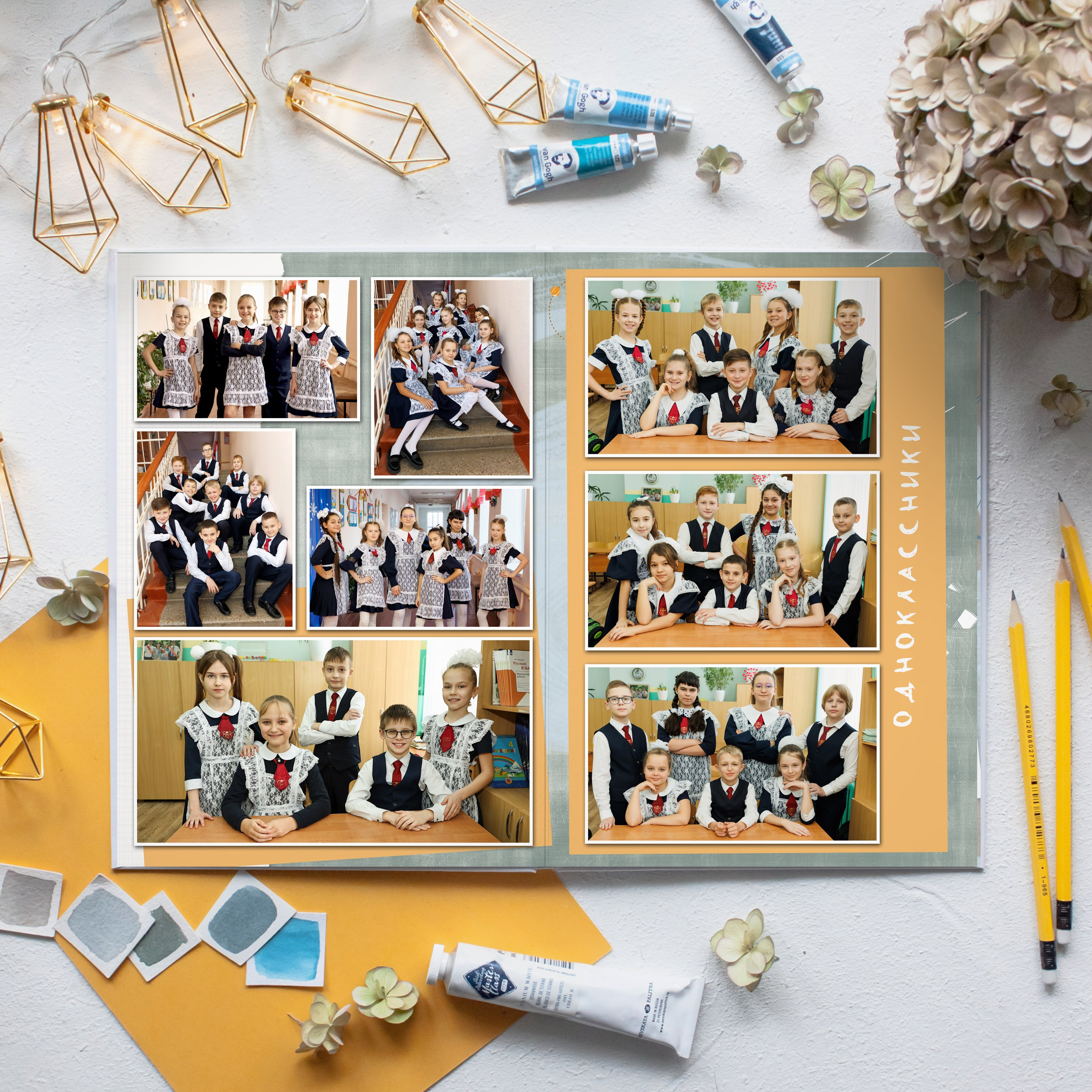 Варианты фотокниг для начальной и старшей школы. Детский школьный и семейный фотограф в Краснодаре
