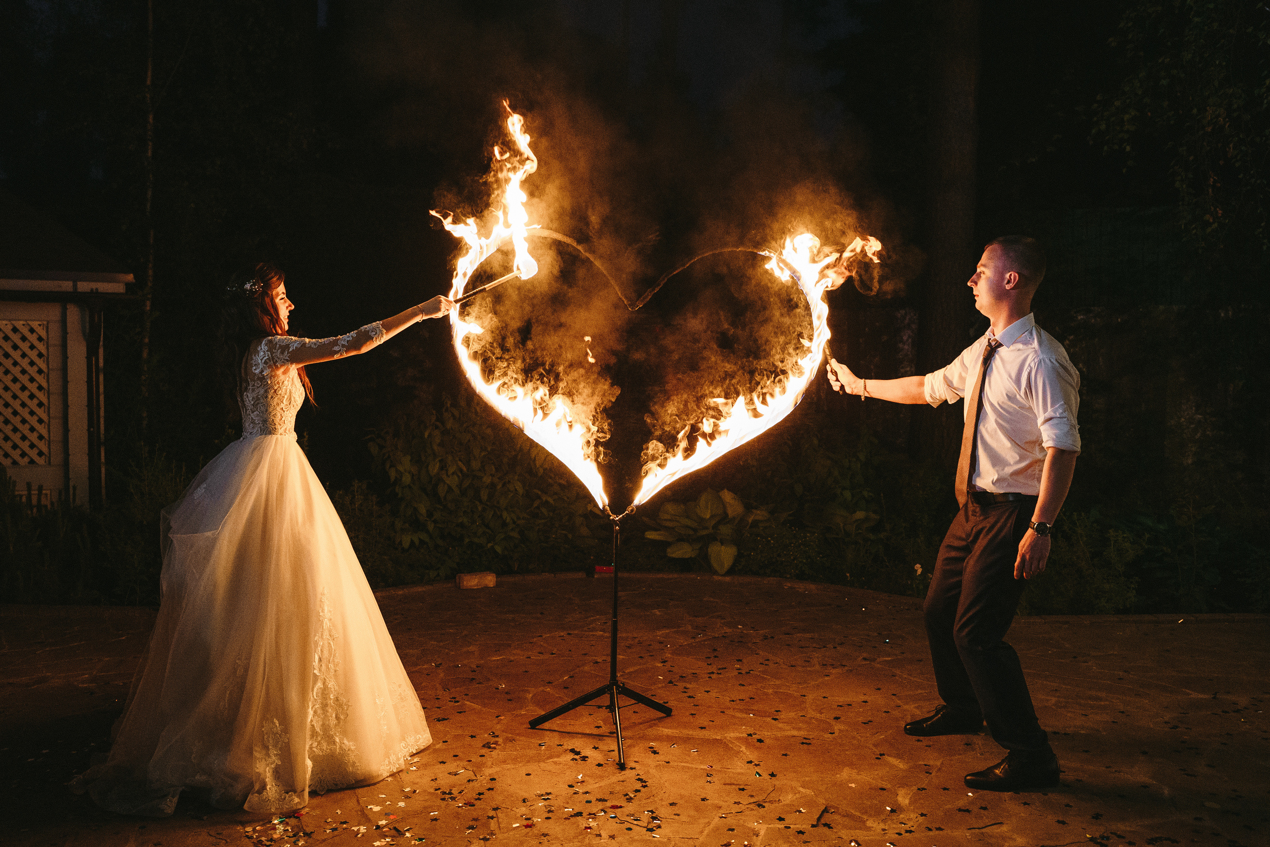 Fire Show и другие идеи прекрасное завершение свадебного вечера⁣