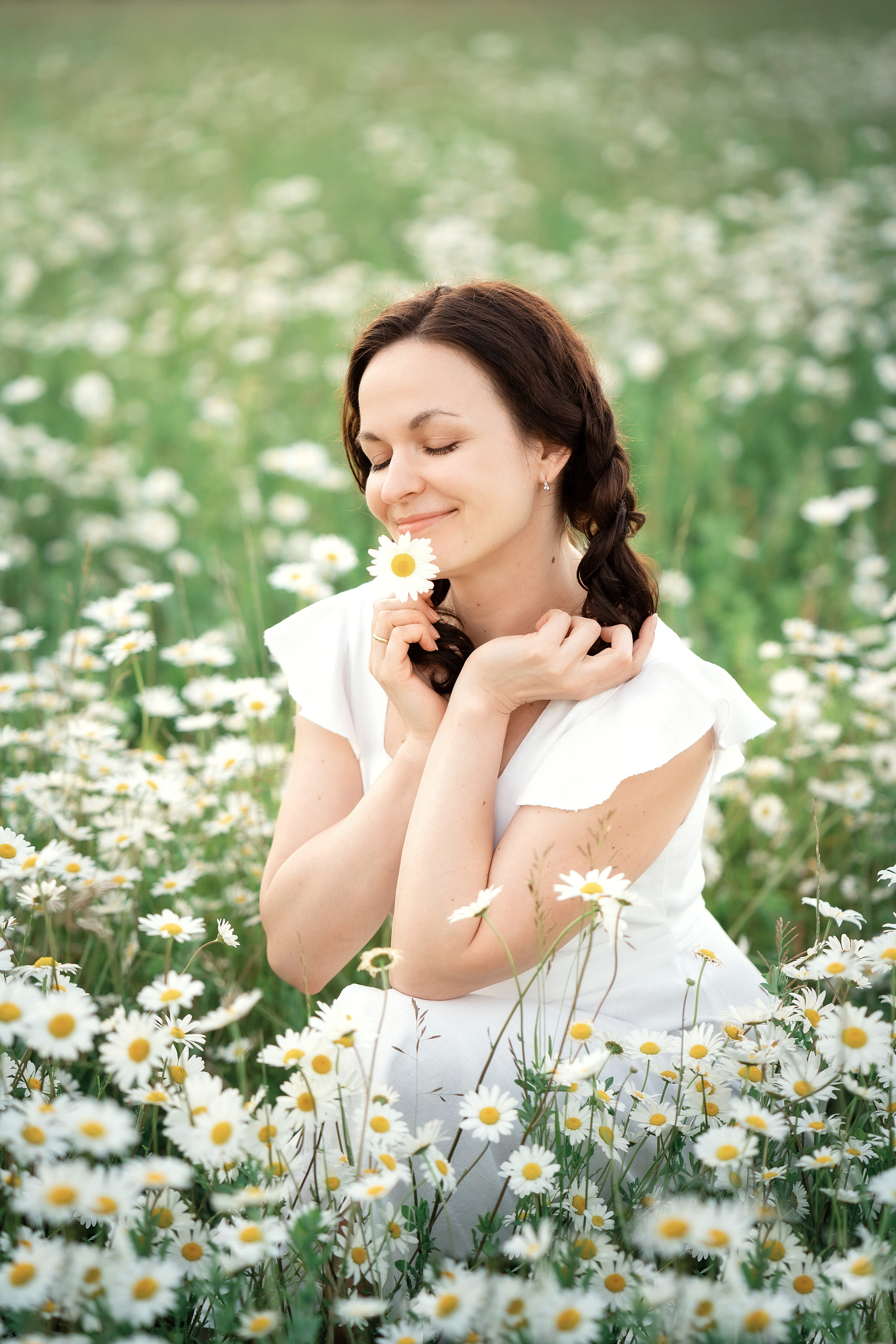 фотосессия в ромашках