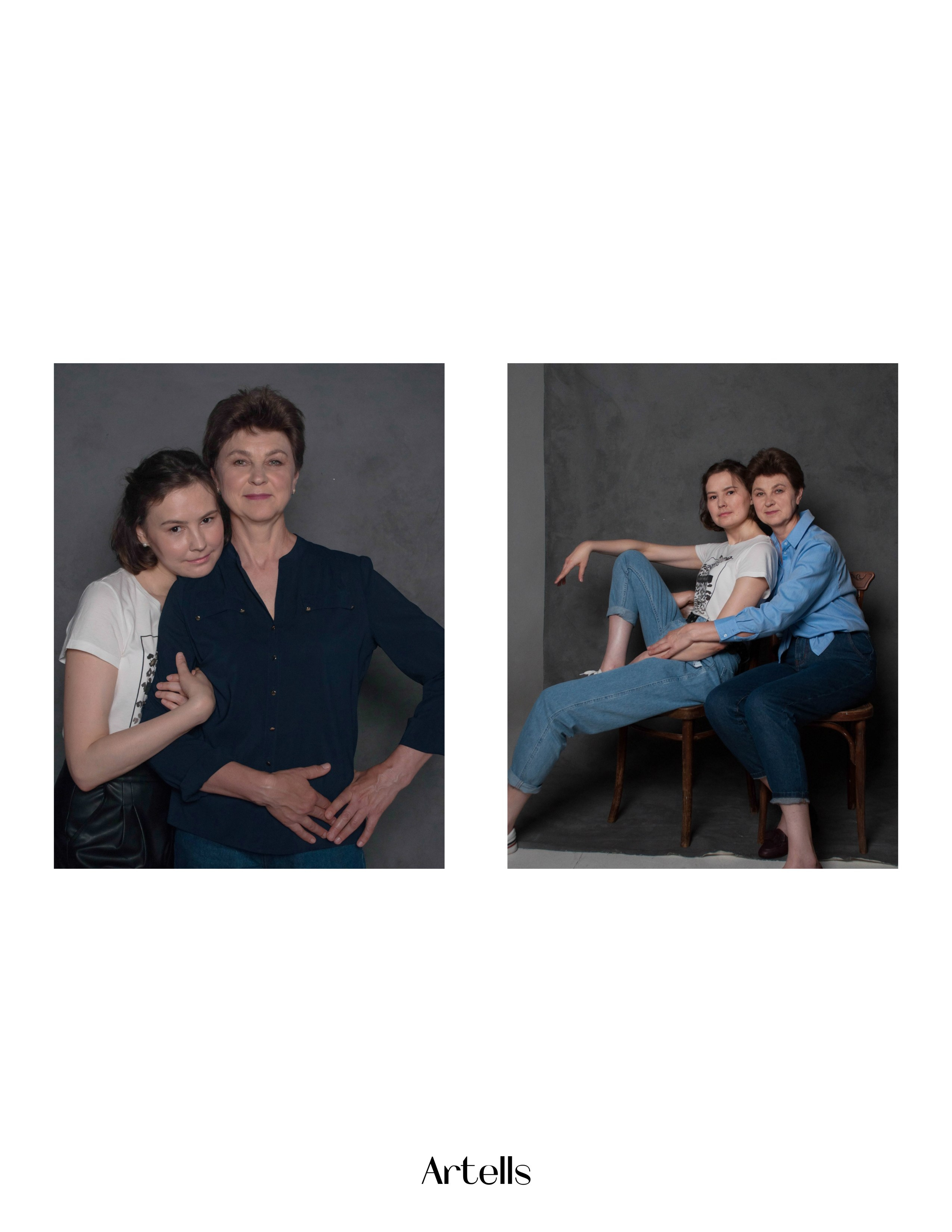 Семейная фотосессия мать и дочь, опубликованная в глянцевом журнале Artells