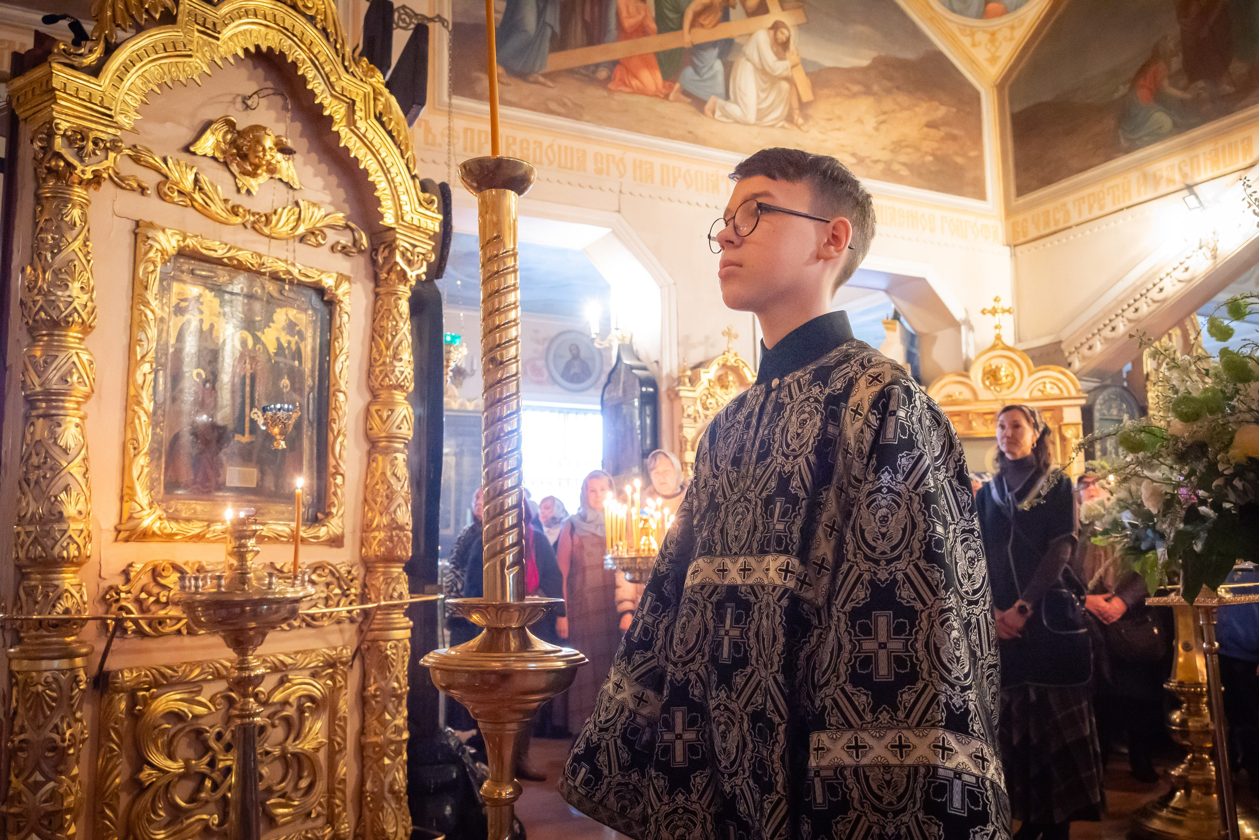 Богородский храм. Вынос Плащаницы. Антон и Татьяна Денисенко — В храме
