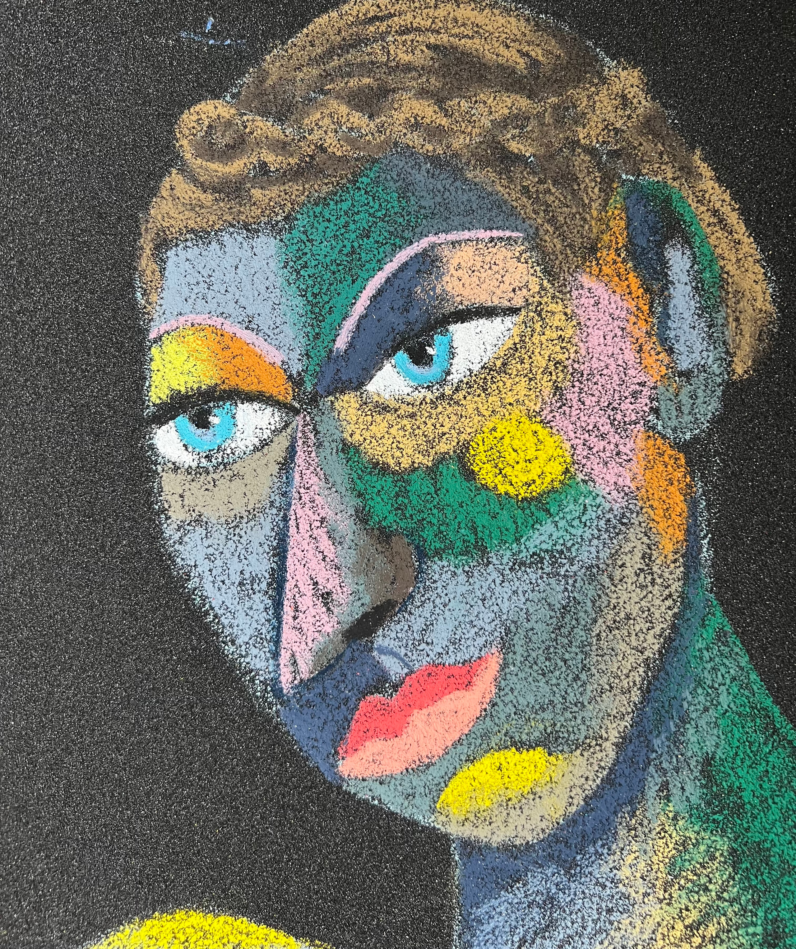 Title: Clerk Material: Oil pastel, paper Size: 28 x 23 cm