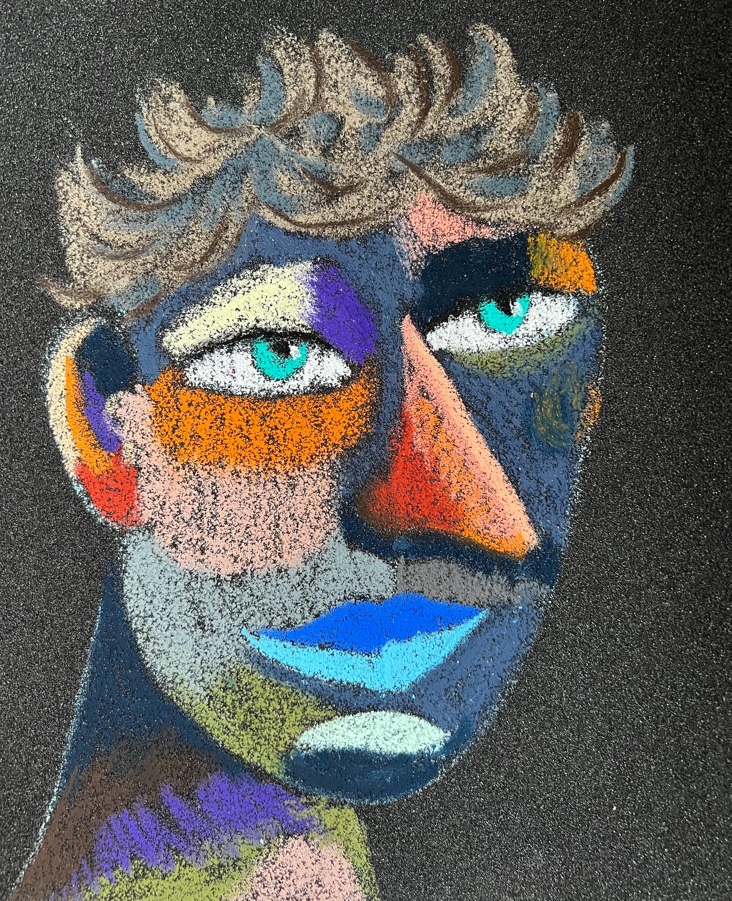 Title: Jester Material: Oil pastel, paper Size: 28 x 23 cm