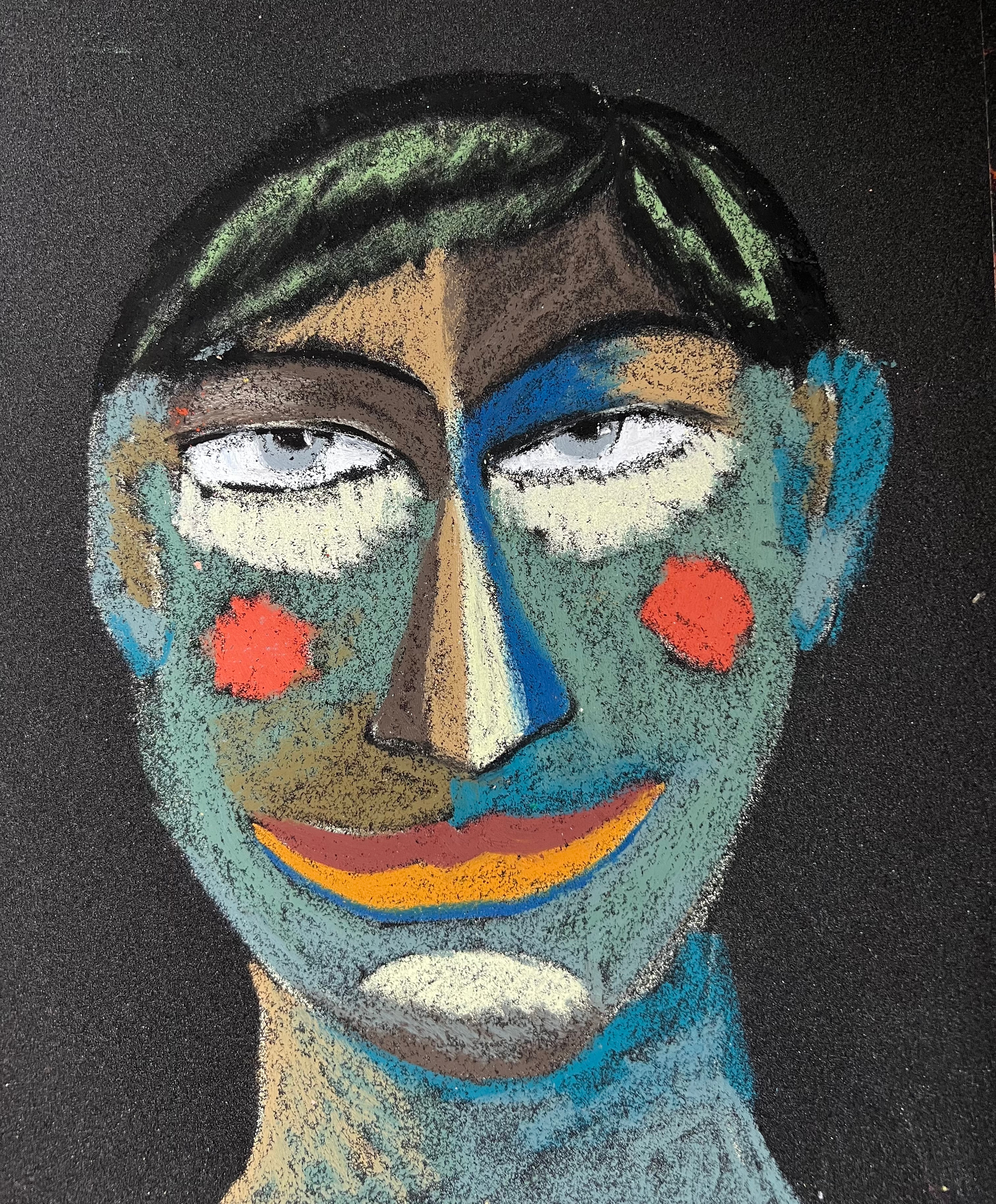 Title: Decent Material: Oil pastel, paper Size: 28 x 23 cm