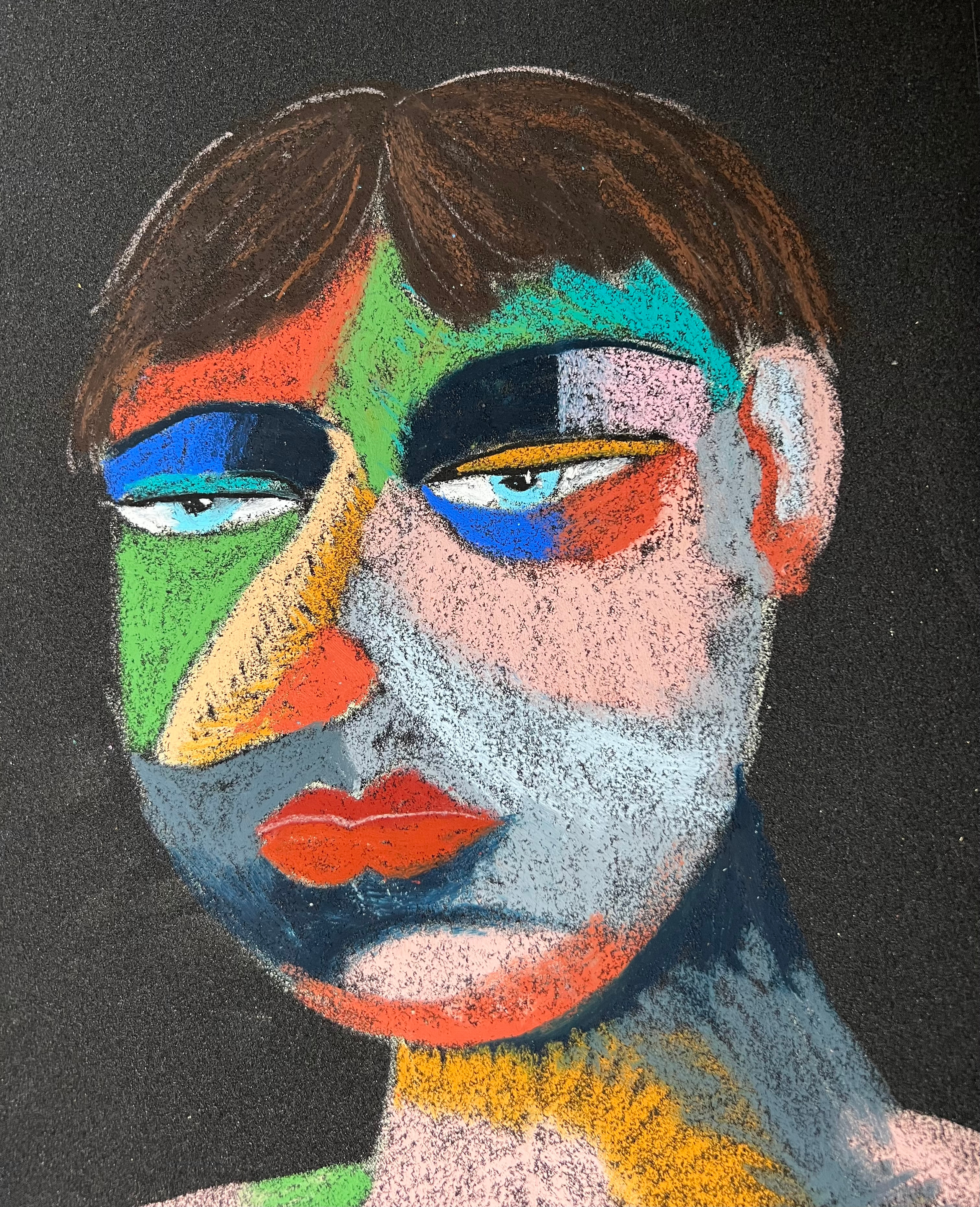 Title: Parkourist Material: Oil pastel, paper Size: 28 x 23 cm