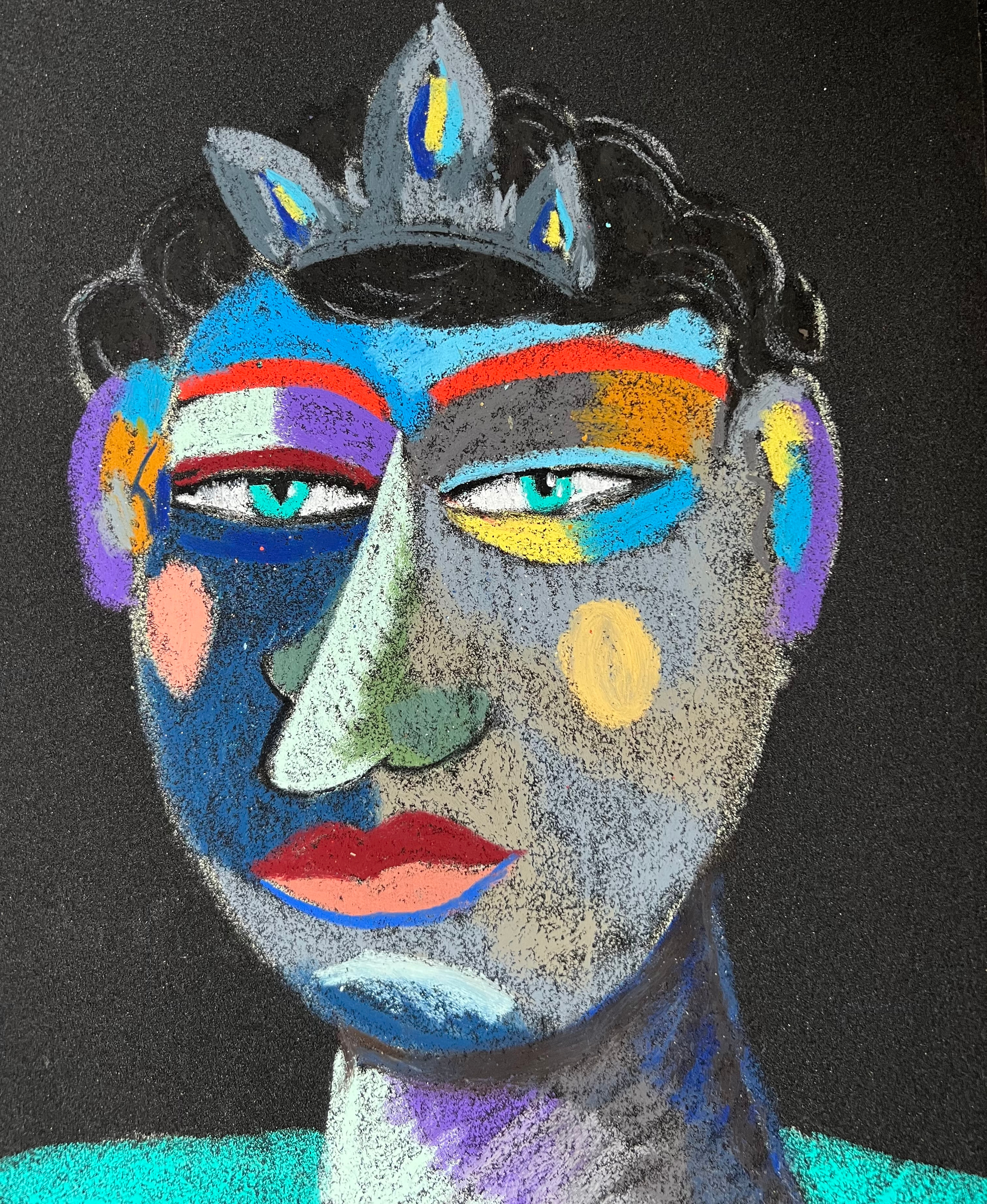 Title: Prince Material: Oil pastel, paper Size: 28 x 23 cm