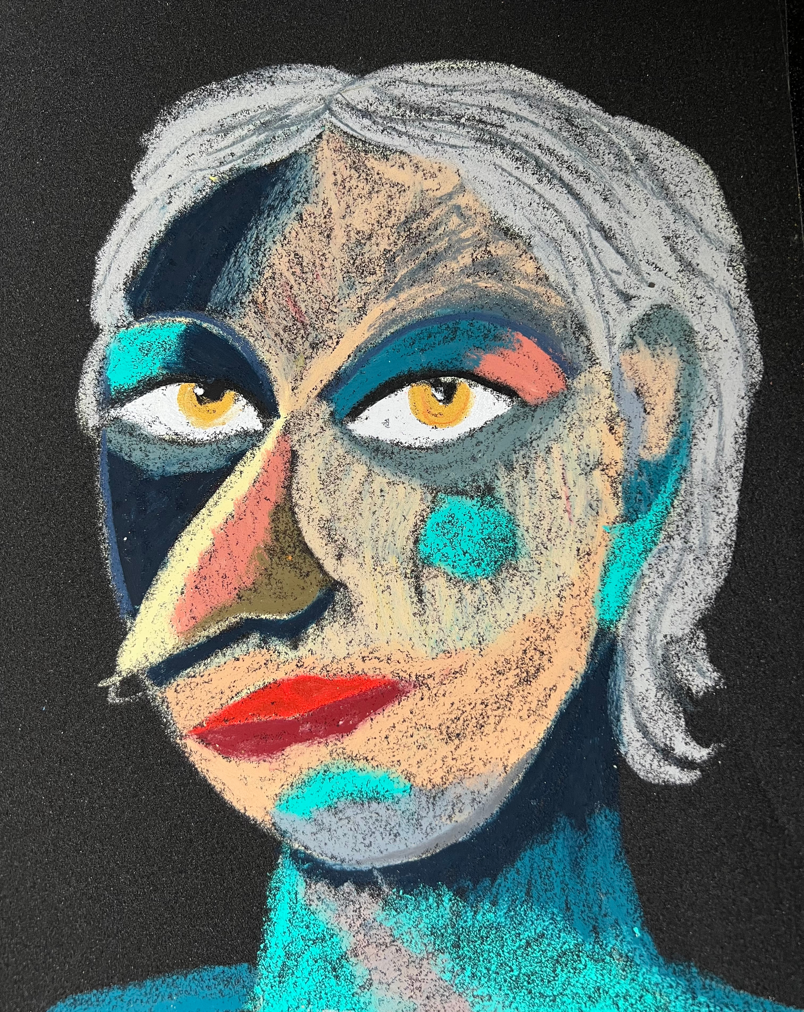 Title: Virgin Material: Oil pastel, paper Size: 28 x 23 cm