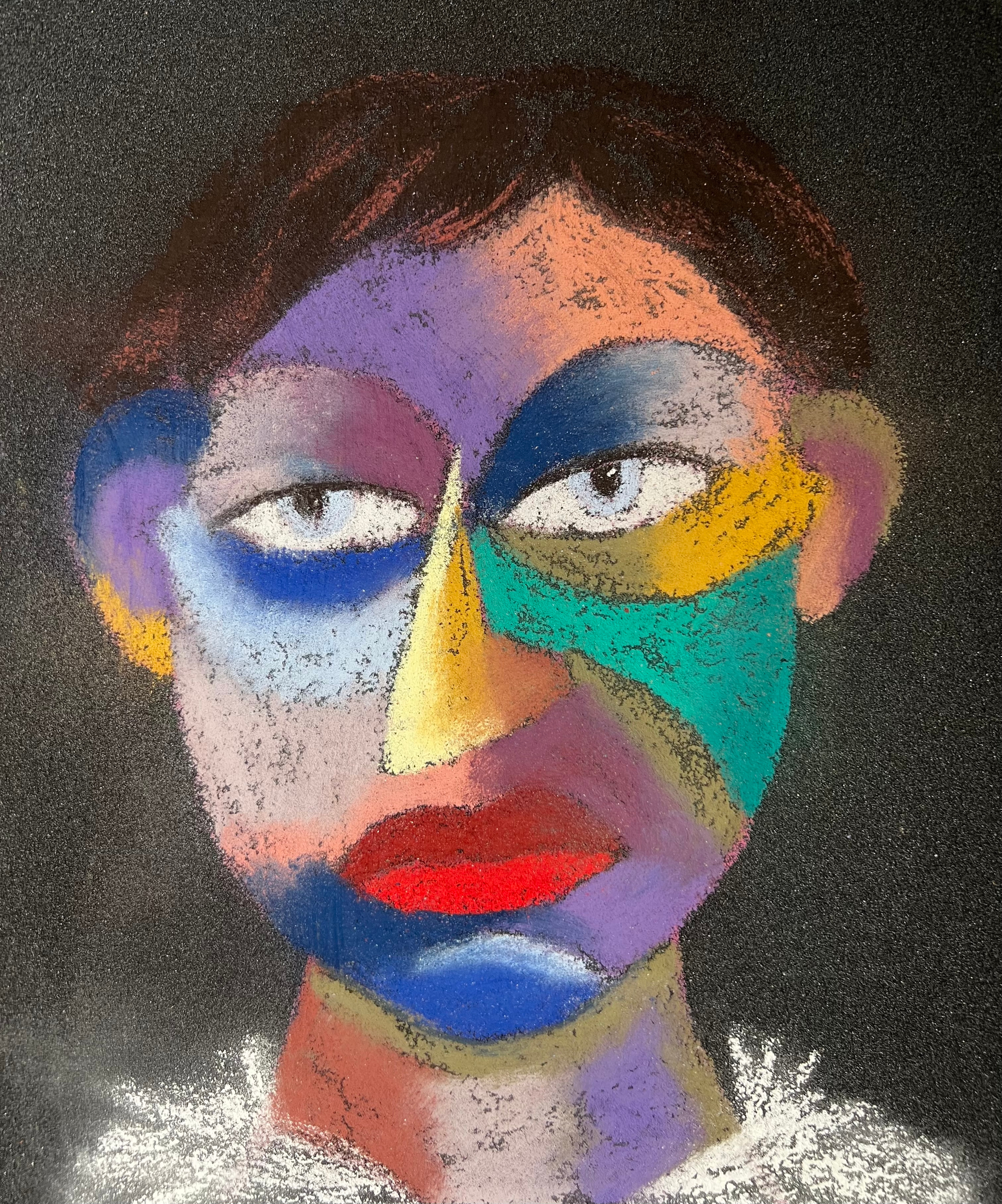 Title: At Work Material: Dry pastel, paper Size: 28 x 23 cm