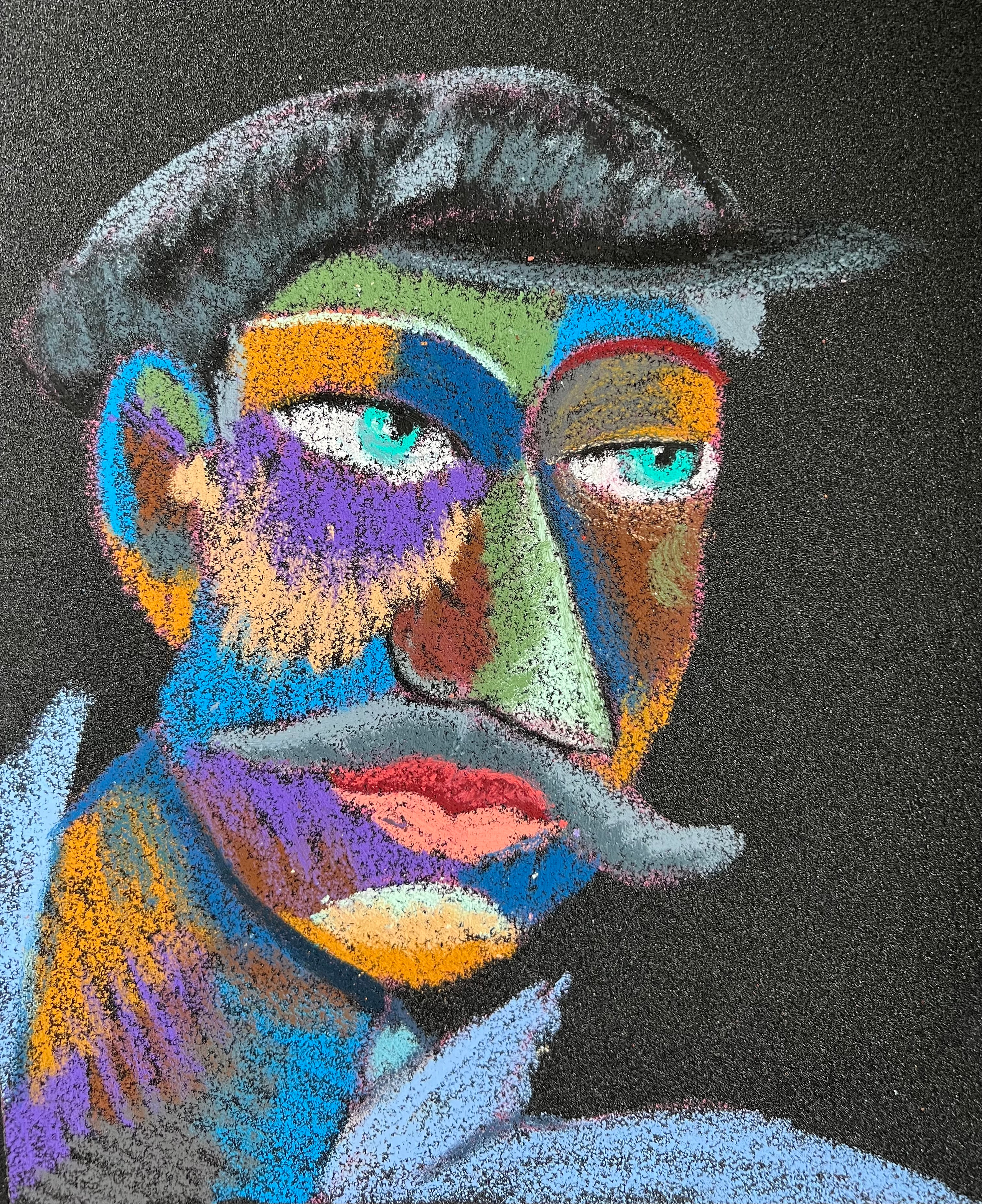 Title: Town Clerk Material: Oil pastel, paper Size: 28 x 23 cm