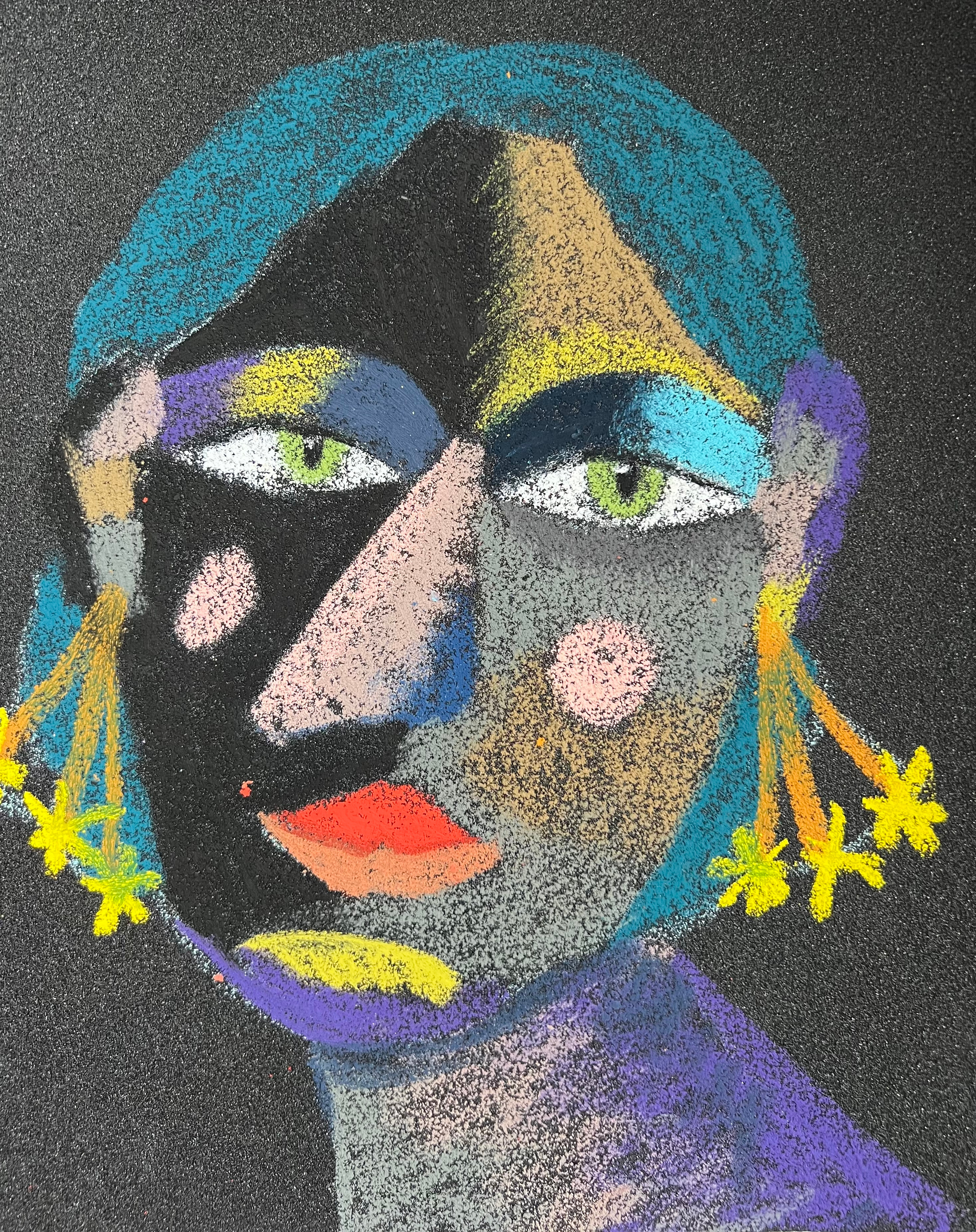 Title: Lovely Material: Oil pastel, paper Size: 28 x 23 cm