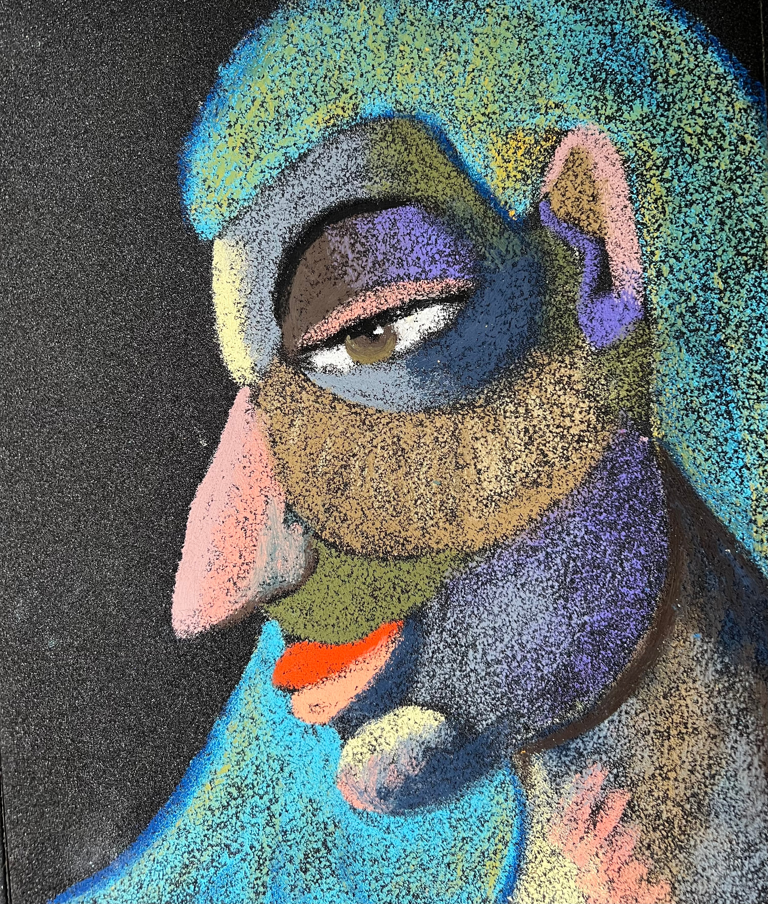 Title: Saint Material: Oil pastel, paper Size: 28 x 23 cm