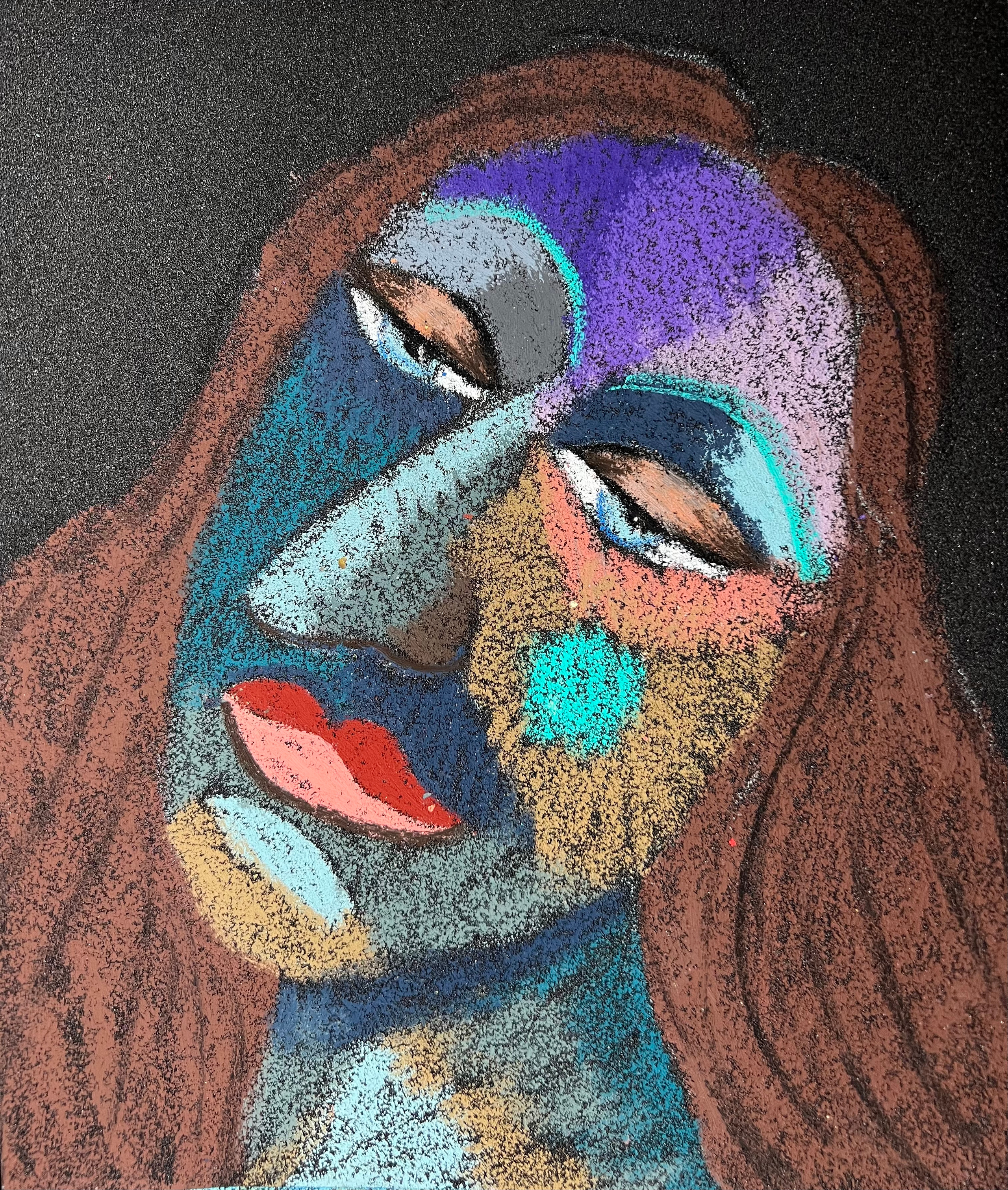 Title: Amusement Material: Oil pastel, paper Size: 28 x 23 cm