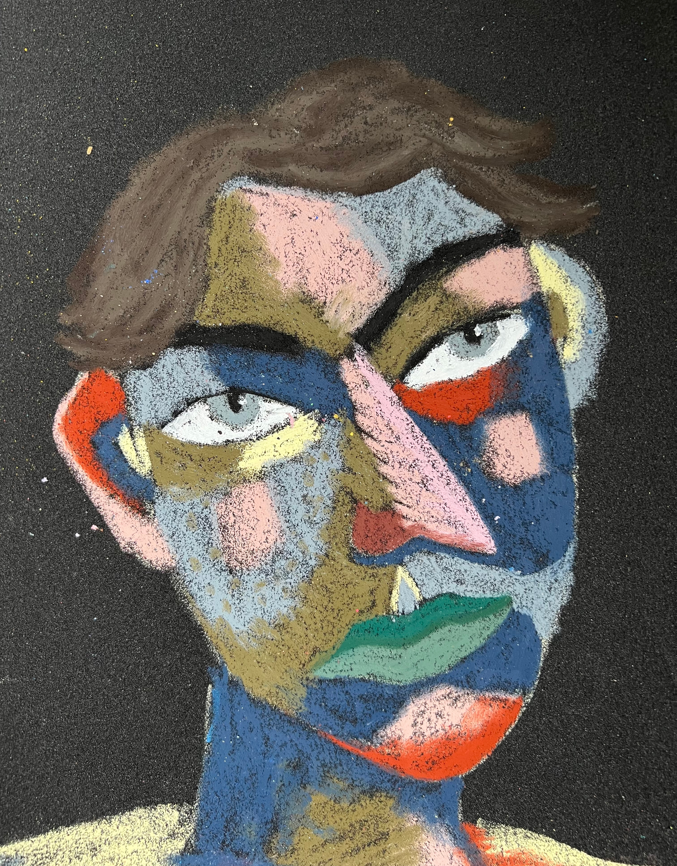 Title: Interesting Individual Material: Oil pastel, paper Size: 28 x 23 cm