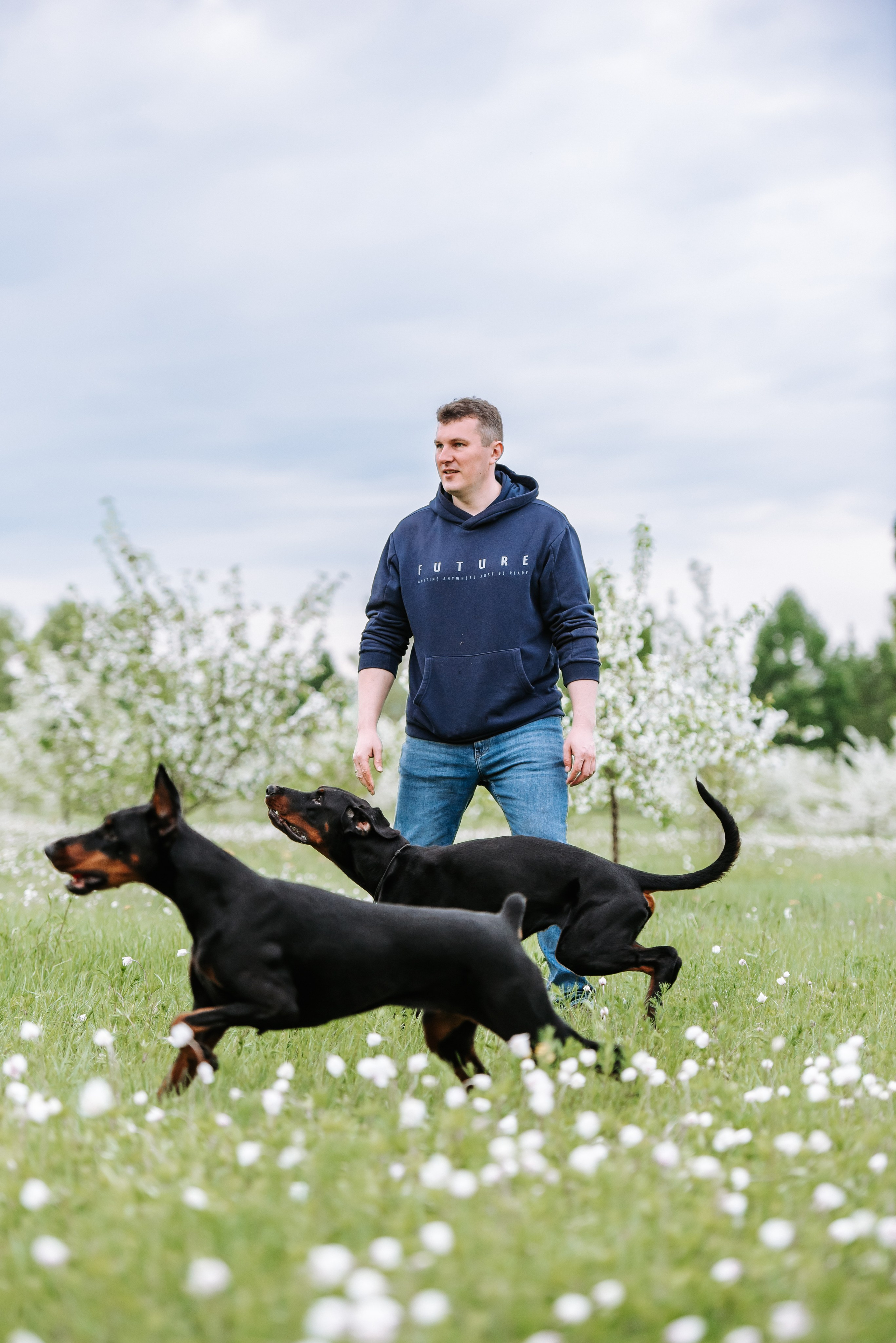 Цветение с доберманами. Фотограф Диана Оленина Красноярск / Братск