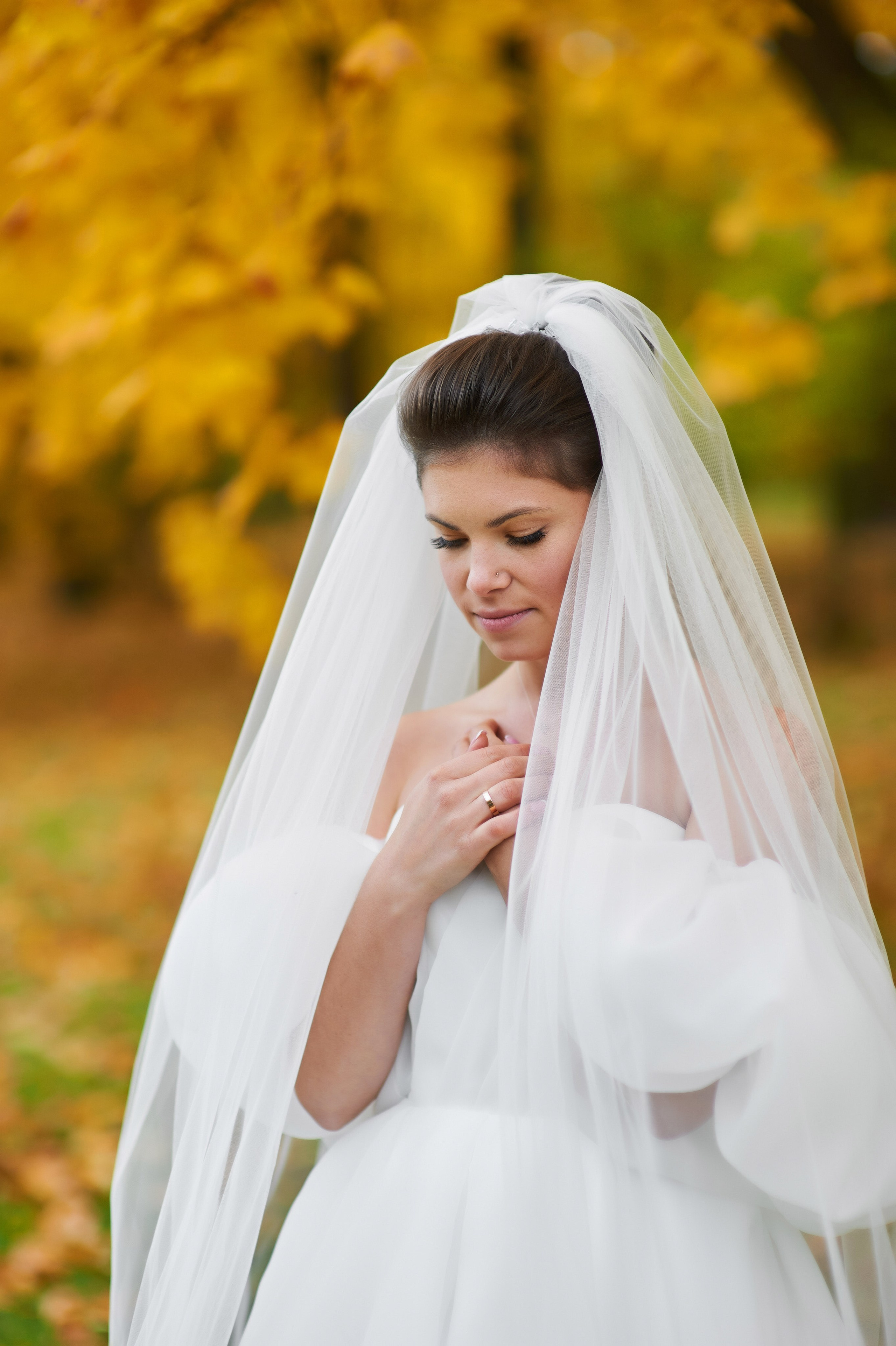 Осенняя свадебная прогулка в Екатерининском парке в Пушкине. Портретный, семейный и свадебный фотограф в Санкт-Петербурге и в Пушкине Ширяев Денис
