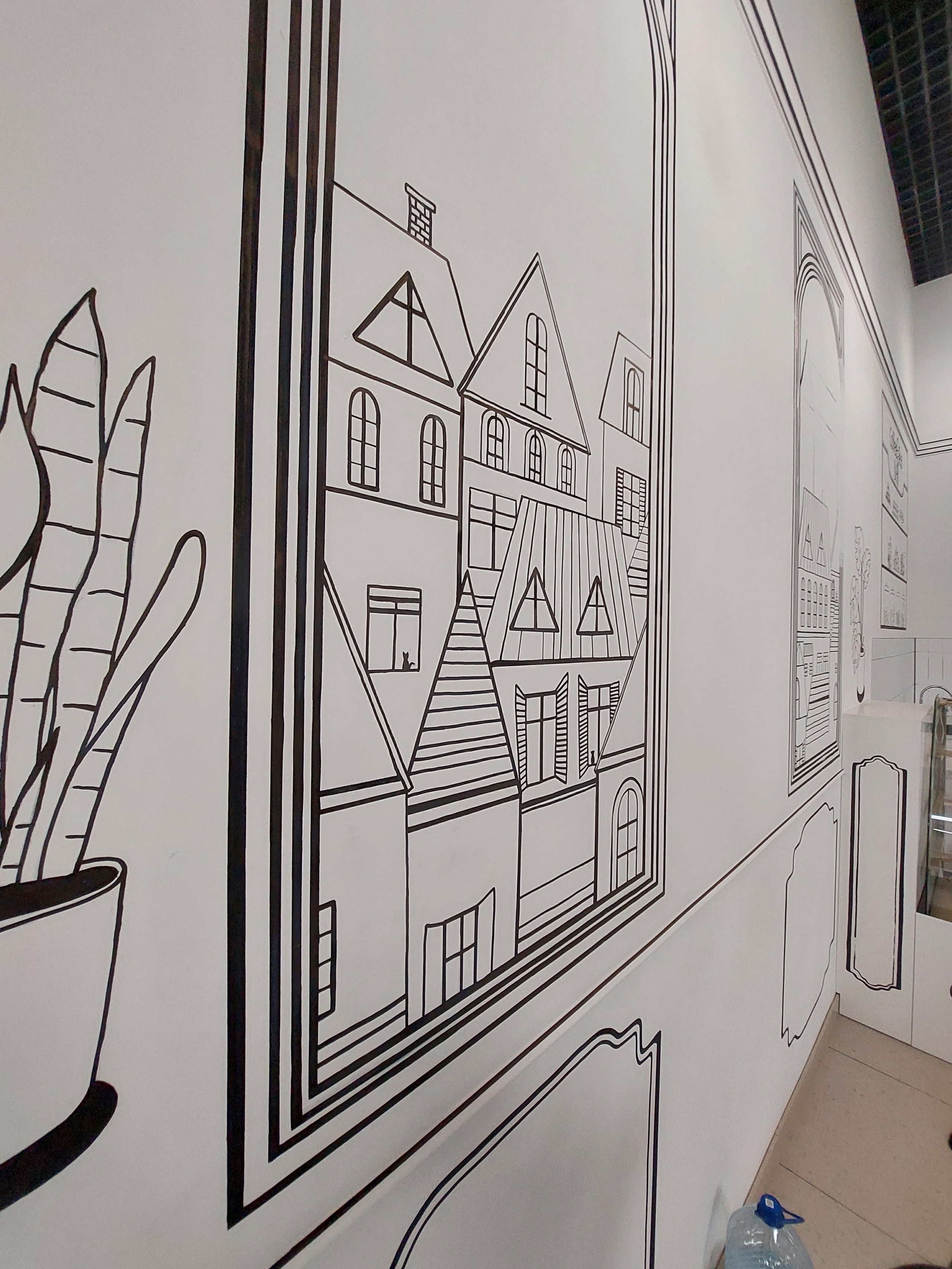 Кофейня в графичном стиле. Студия дизайна FishkaRom в Краснодаре и по всей России