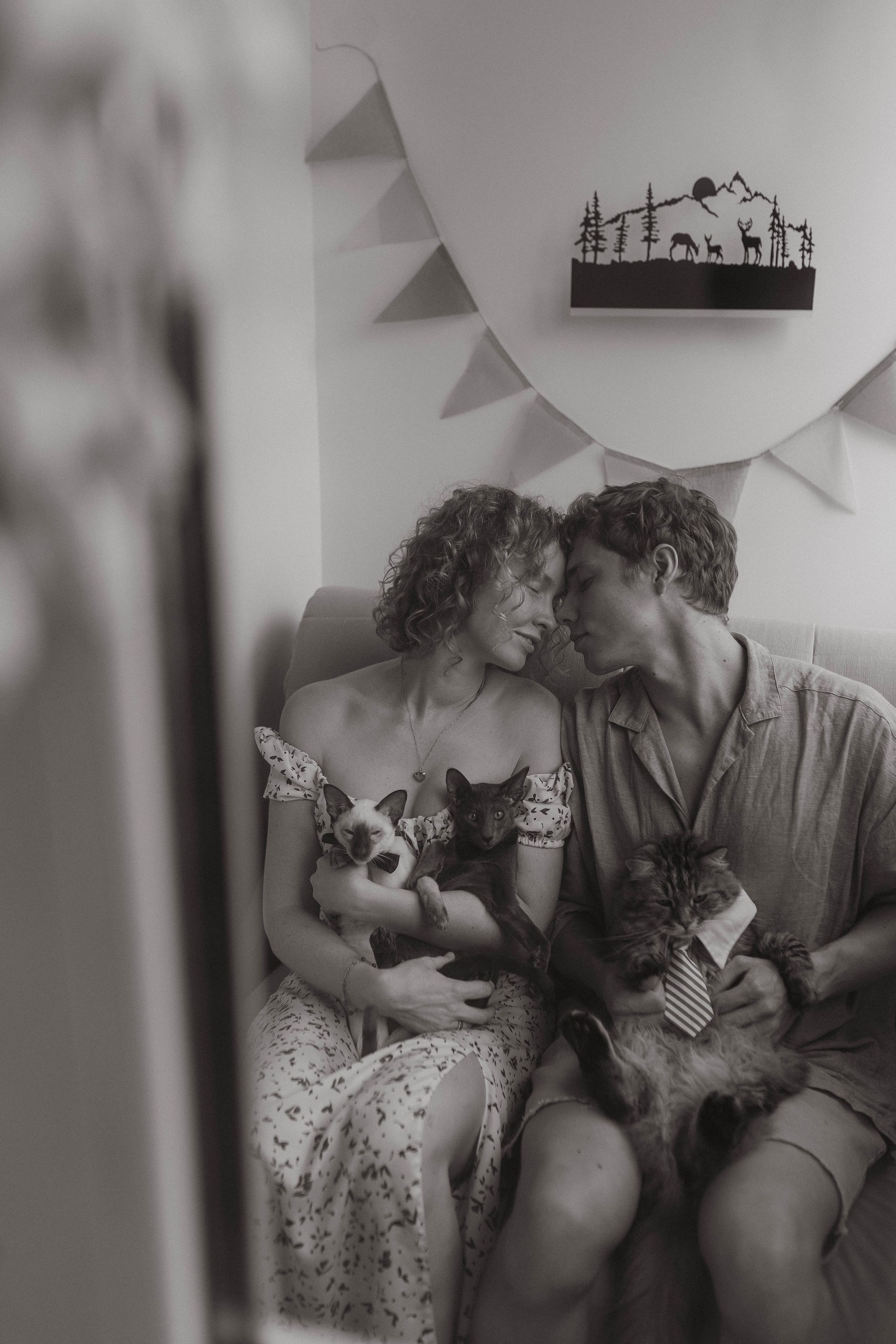 Аня, Костя и котики. Фотограф Саратов