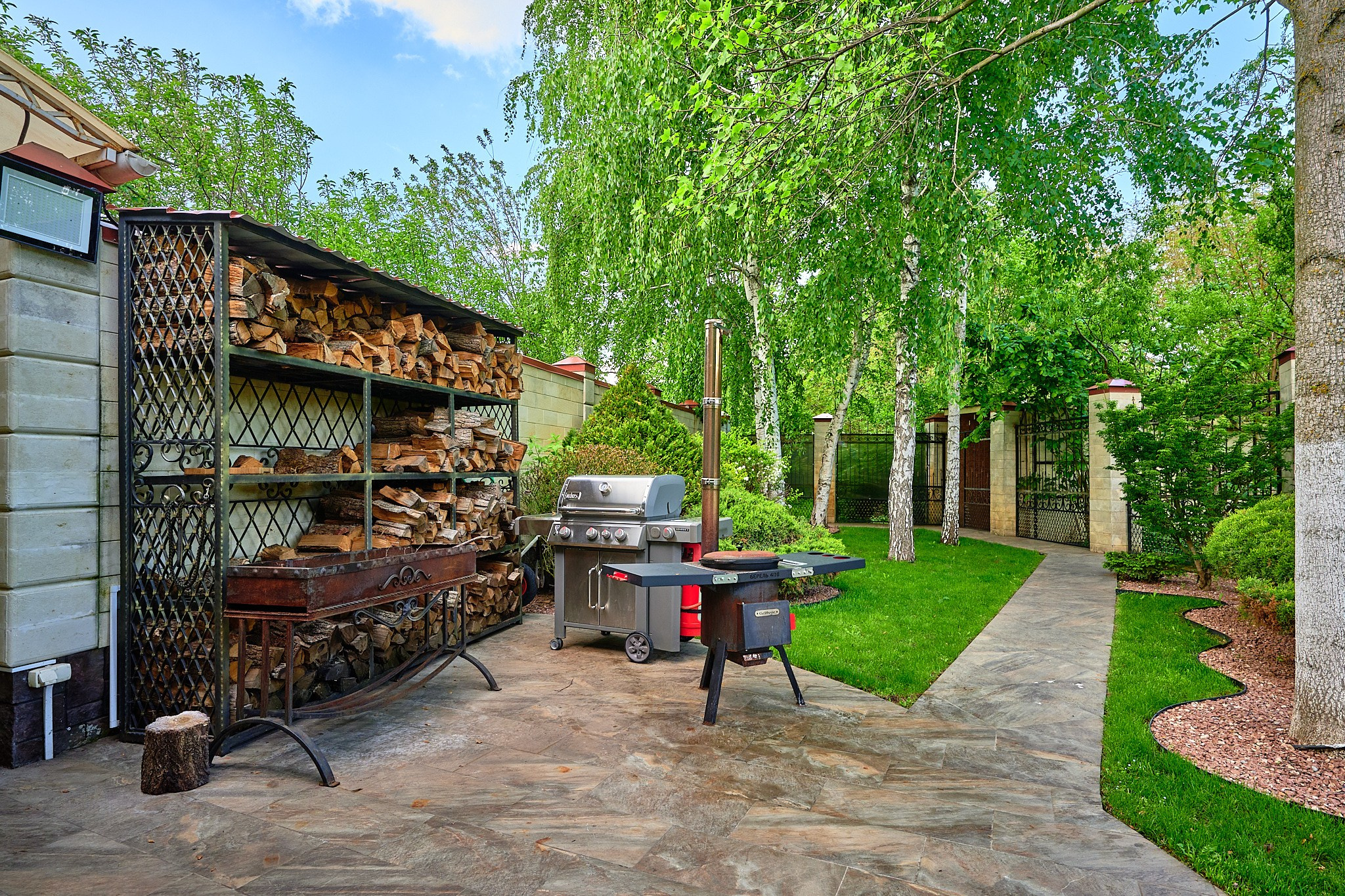 место для готовки гриль дрова 