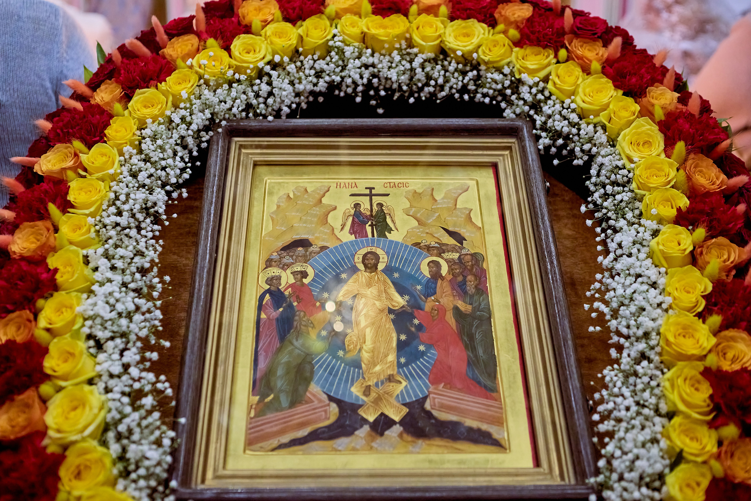 Праздничная икона Воскресение Христово. Пасха, Флористика икон. Православный портретный фотограф Николай Голованов г. Дзержинск