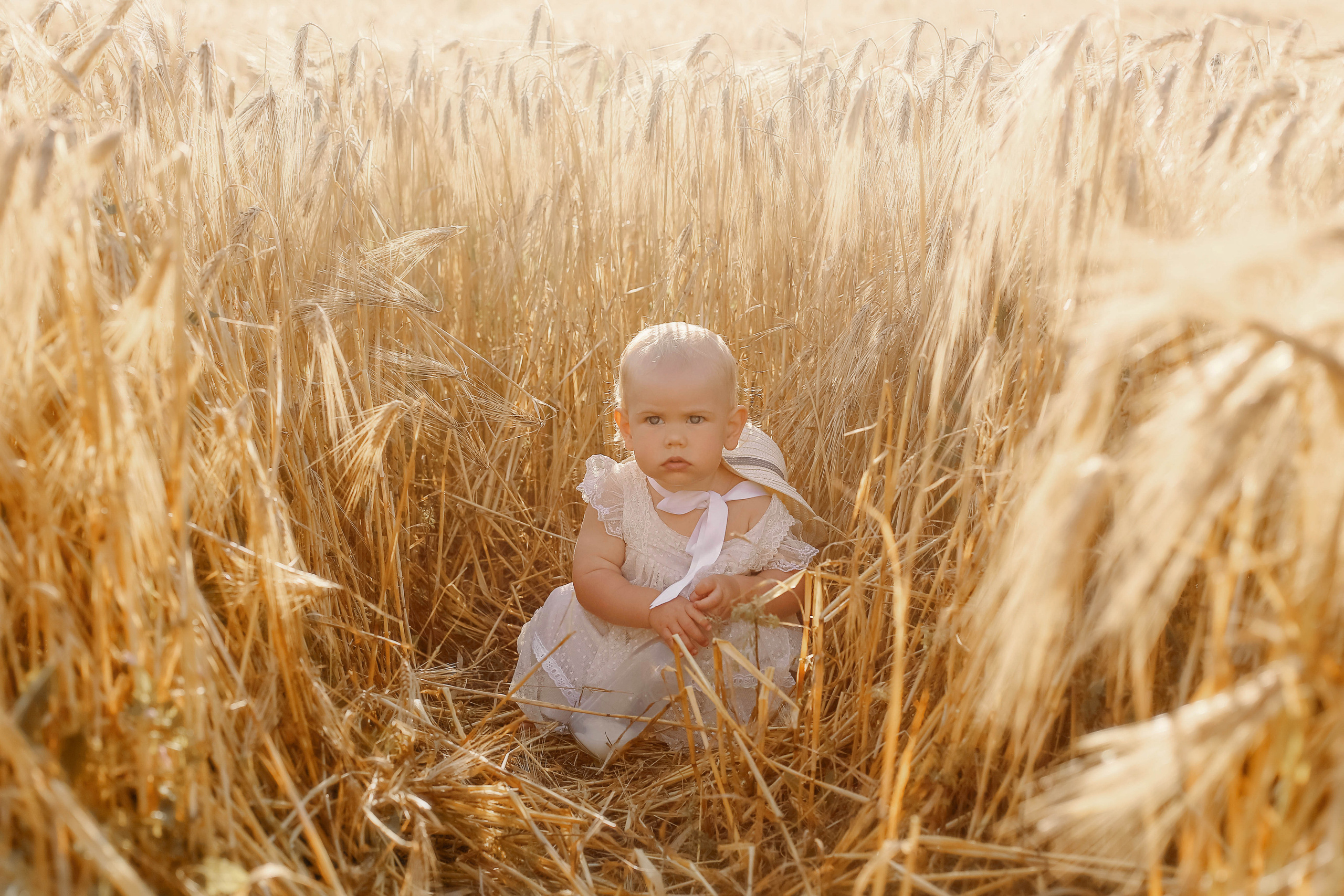 Полинка в пшенице. Семейный и детский фотограф в Симферополе и Севастополе