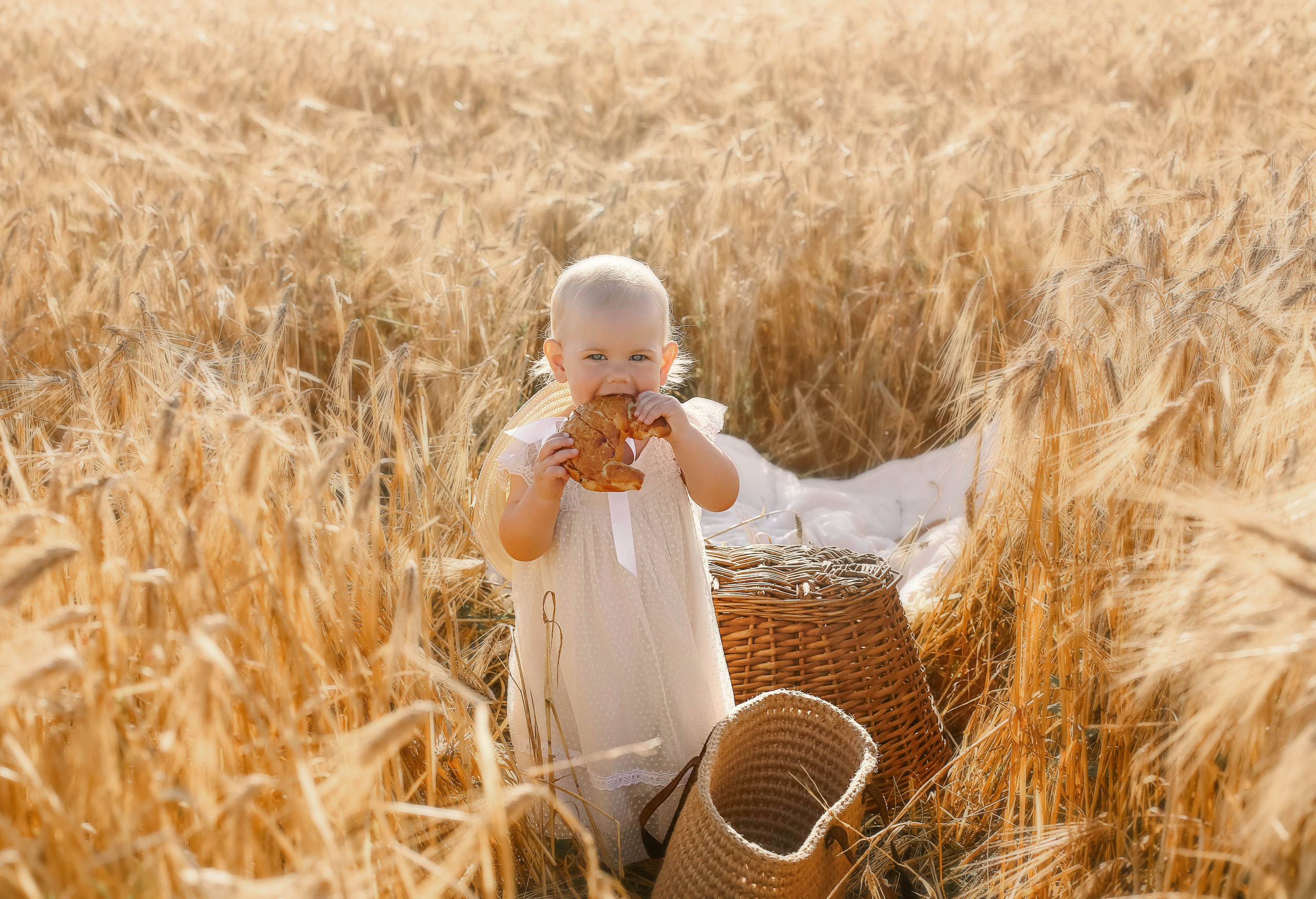 Полинка в пшенице. Семейный и детский фотограф в Симферополе и Севастополе