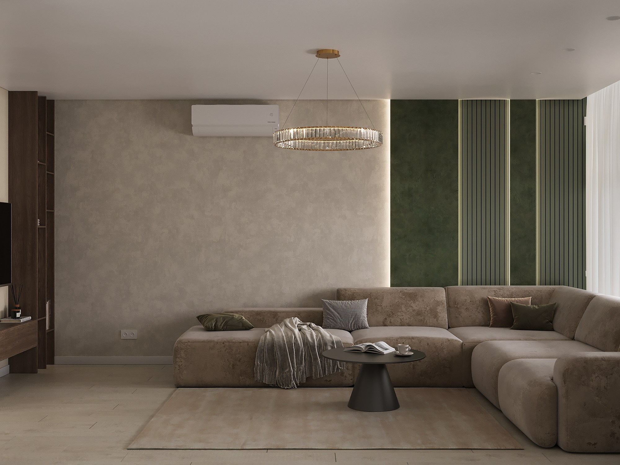 Кухня-гостиная-балкон. 3D-дизайнер Кристина Пуляевская