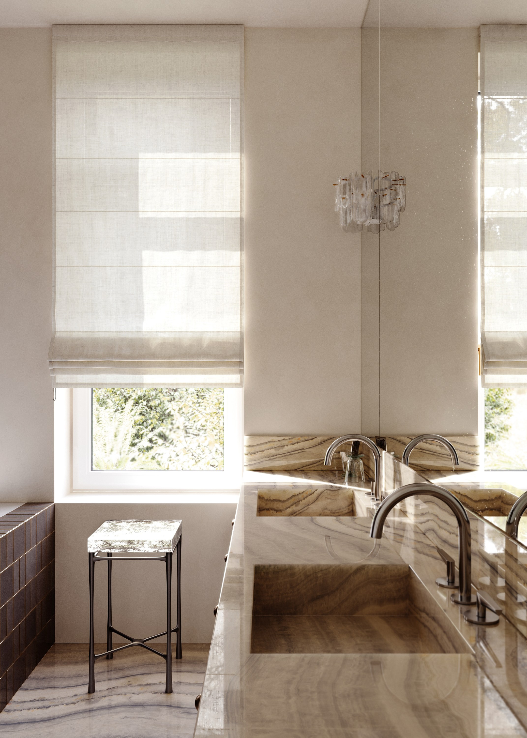 Ванная с видом на сад. 3d визуализатор Валерия Романова