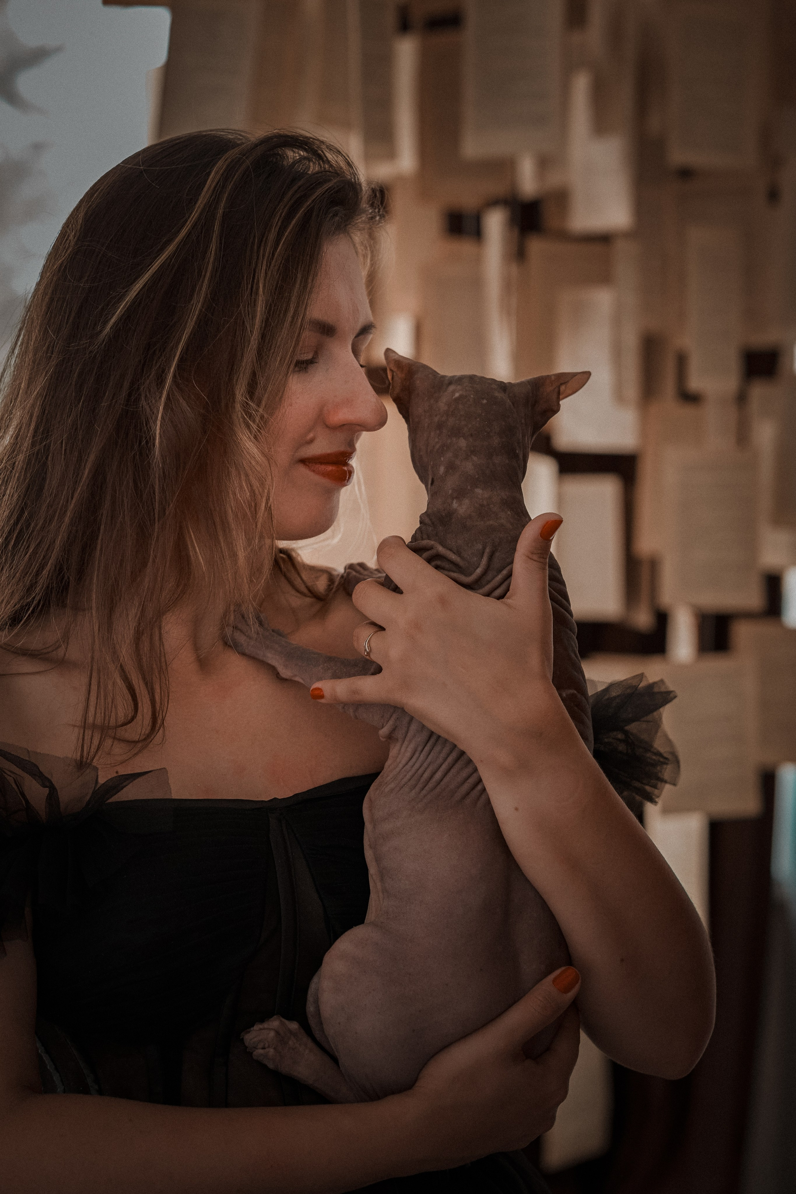 Мария, коты Рамсик и Вася. Фотограф анималист в Казани Алина Сулейманова. Фотограф животных