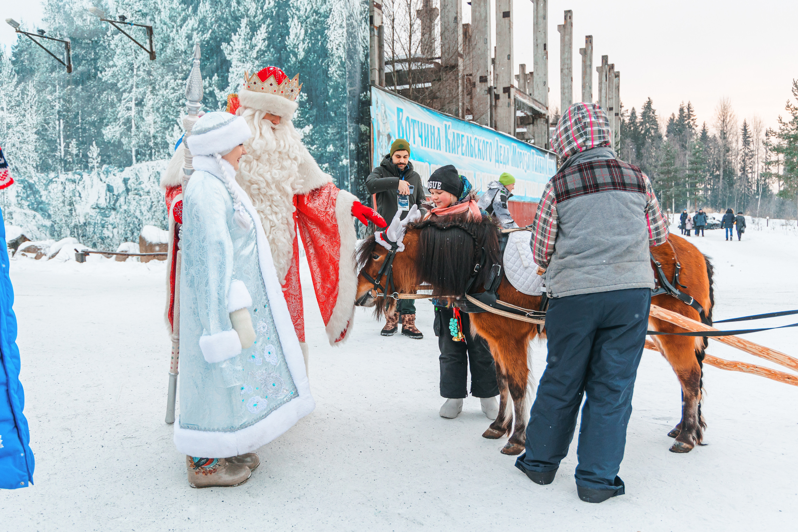 Встреча Деда Мороза и Лапландского Талвиукко.Резиденция Талвиукко. Свадебный фотограф в Хабаровске