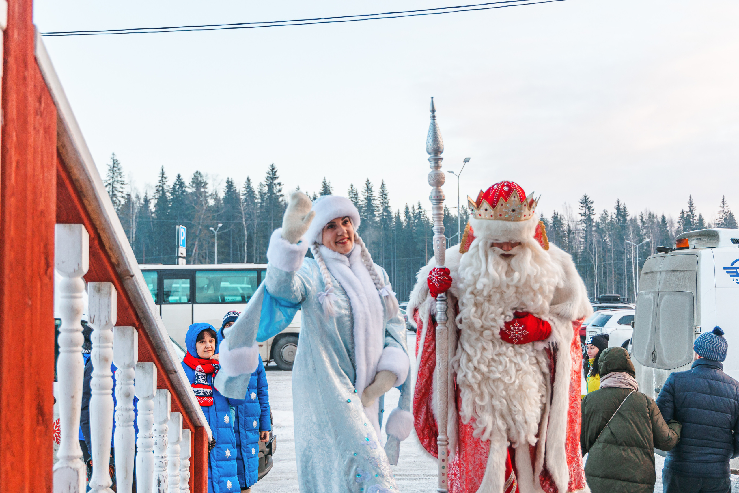 Встреча Деда Мороза и Лапландского Талвиукко.Резиденция Талвиукко. Свадебный фотограф в Хабаровске