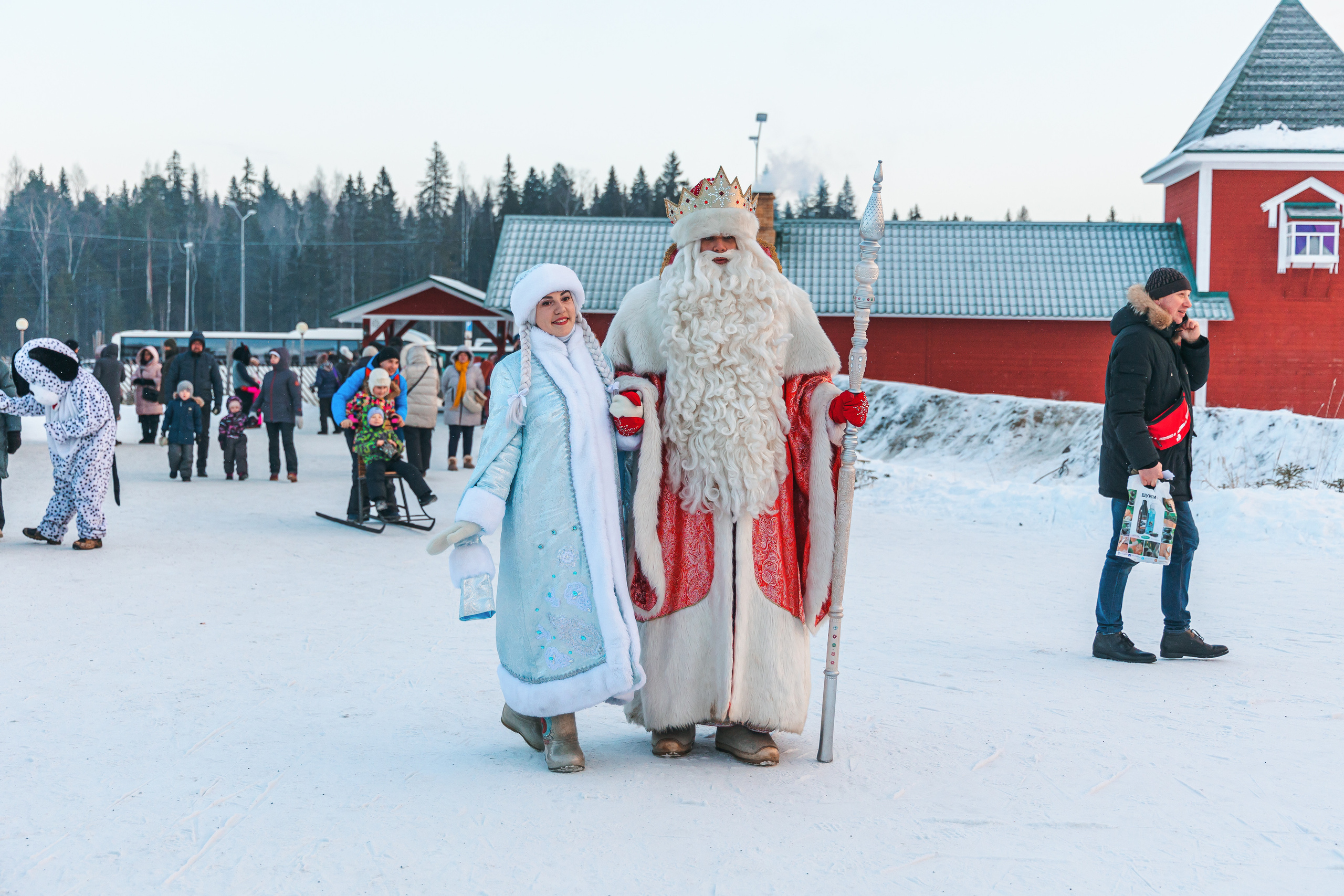 Встреча Деда Мороза и Лапландского Талвиукко.Резиденция Талвиукко. Свадебный фотограф в Хабаровске