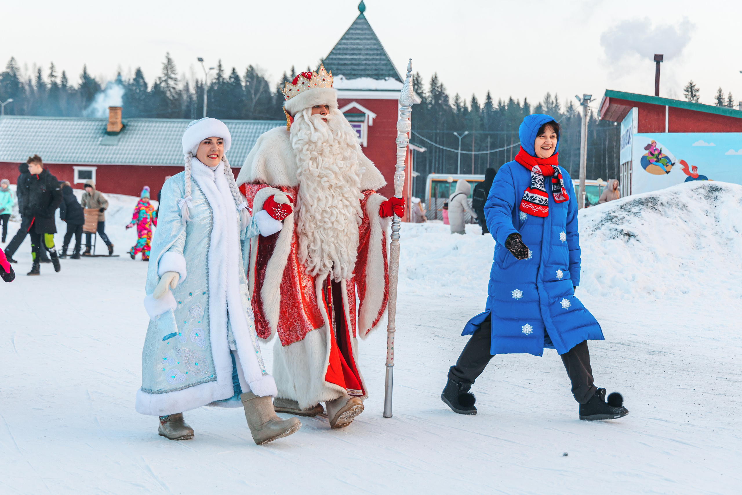 Встреча Деда Мороза и Лапландского Талвиукко.Резиденция Талвиукко. Свадебный фотограф в Хабаровске