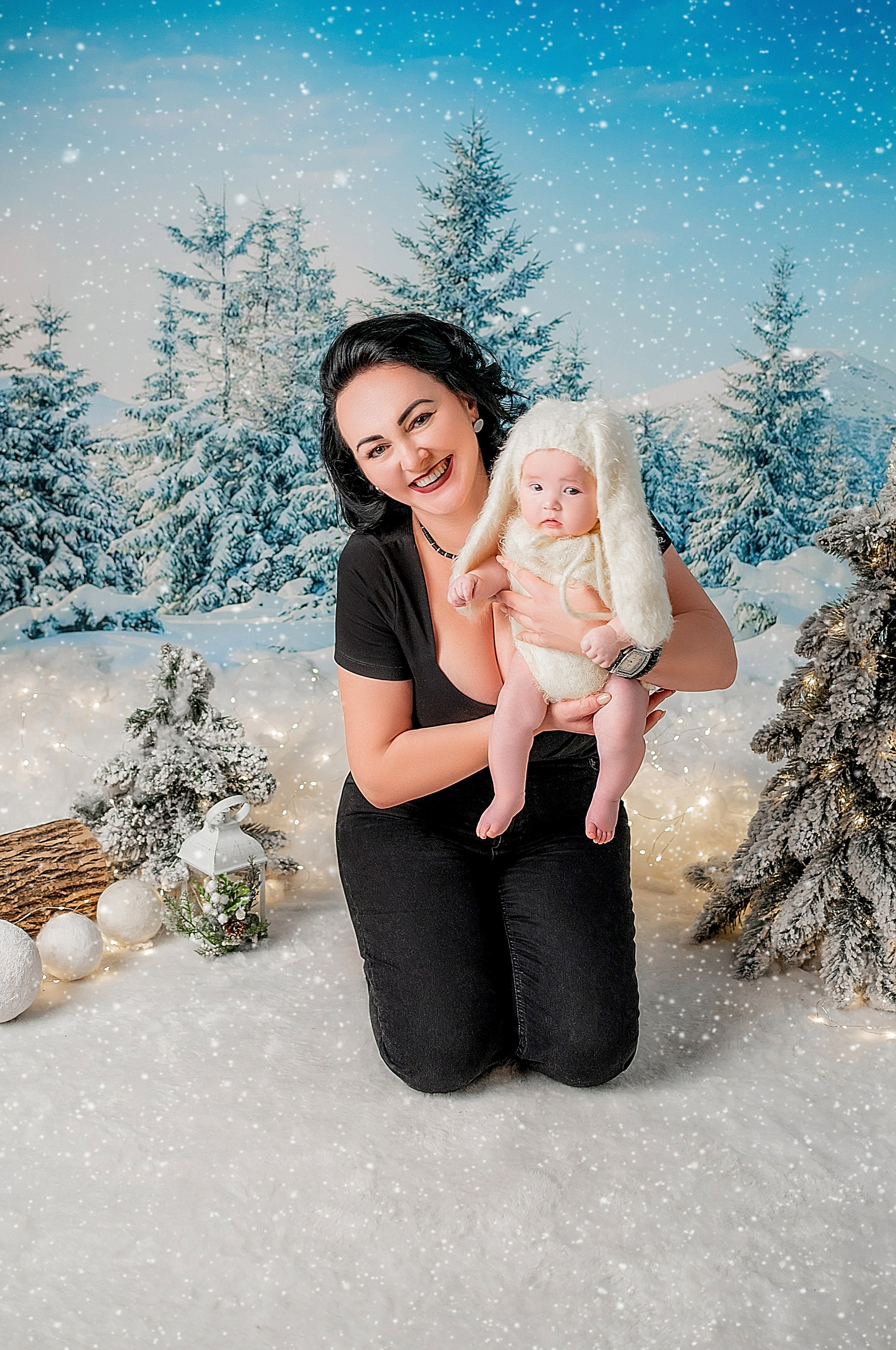 Новогодняя семейная фотосессия в Краснодаре 2023-2024. Фотограф новорожденных Краснодар Малышенко Надежда